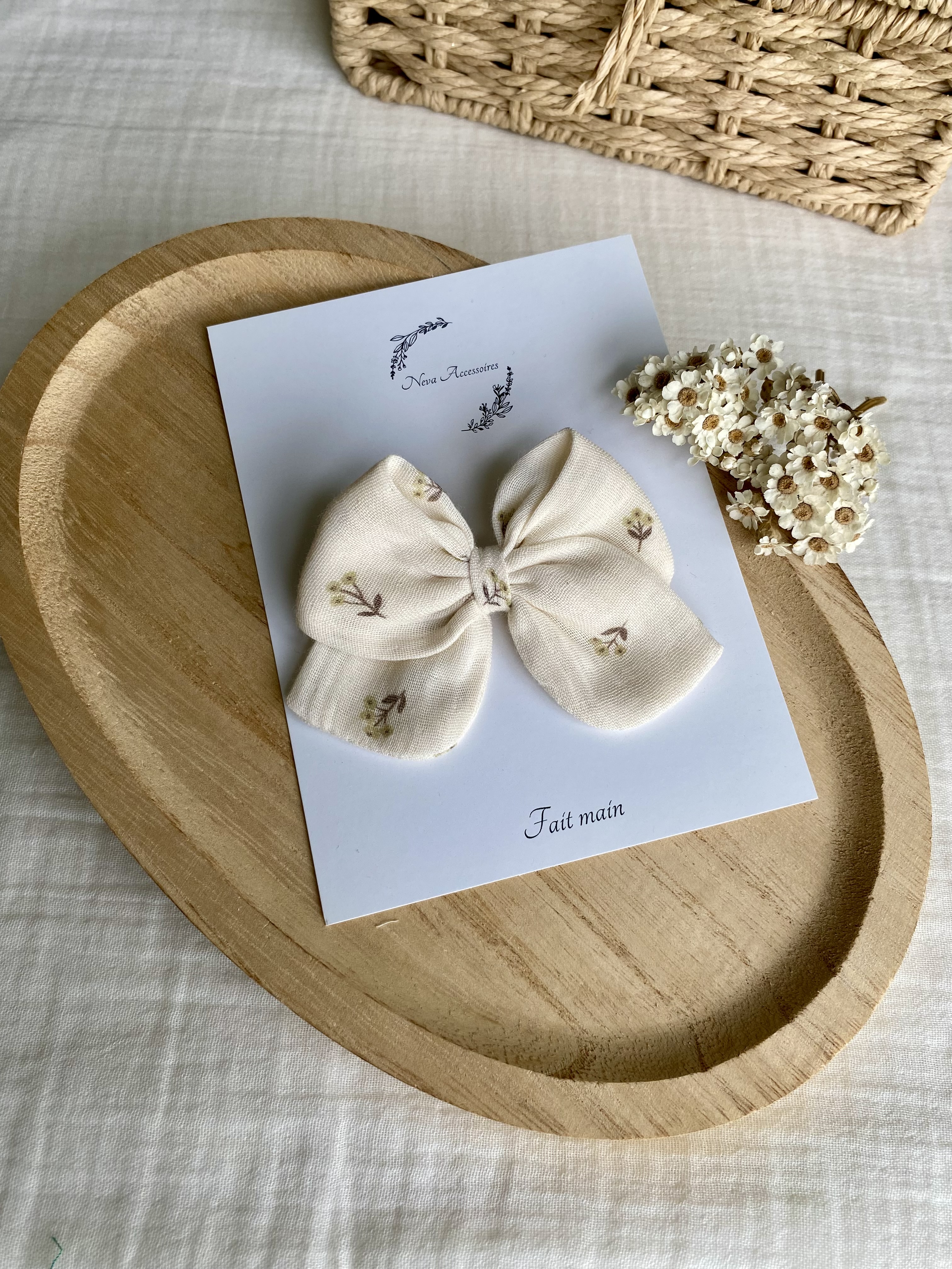 Noeud vanille fleur d'olive L