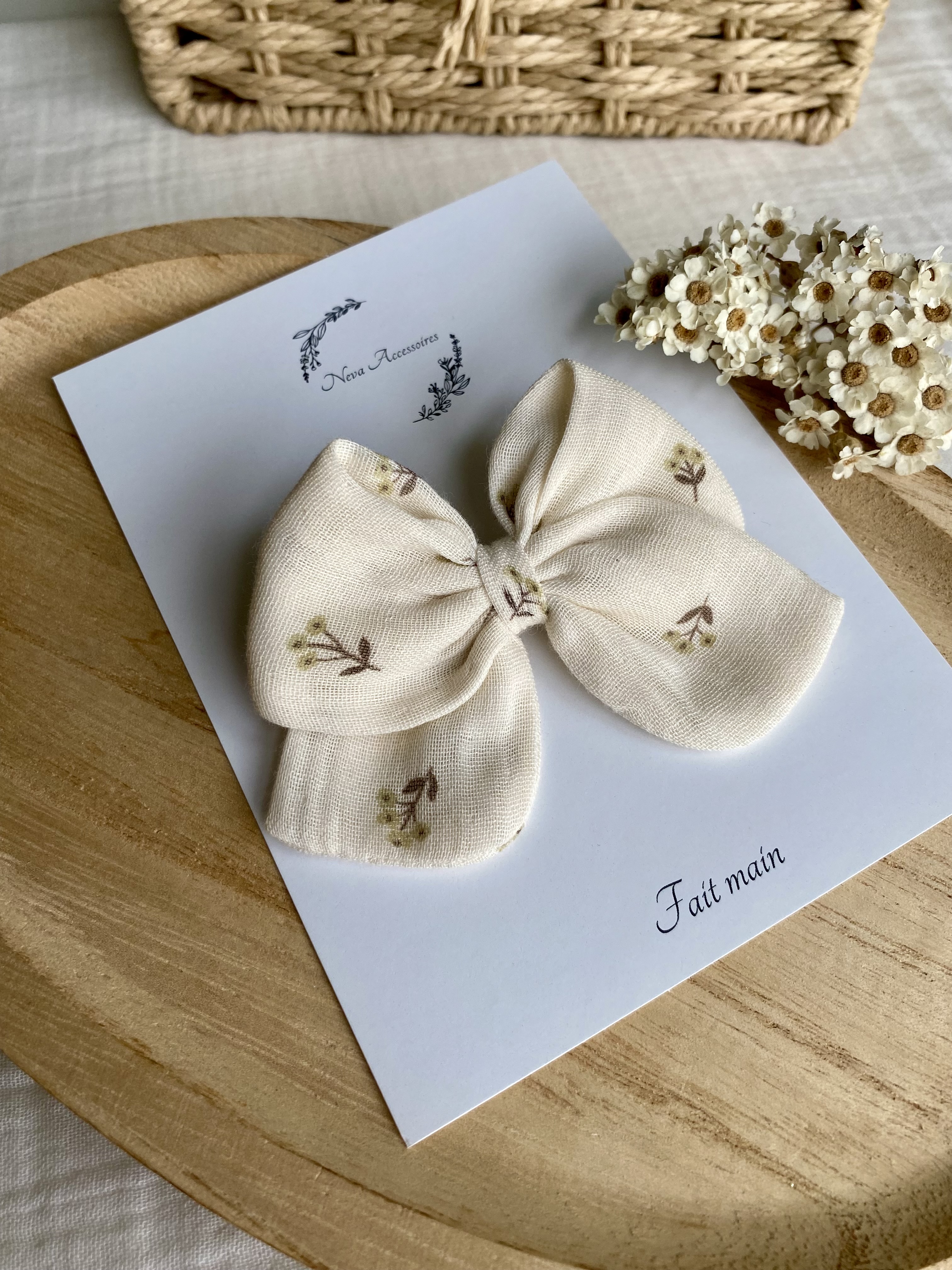 Noeud vanille fleur d'olive L