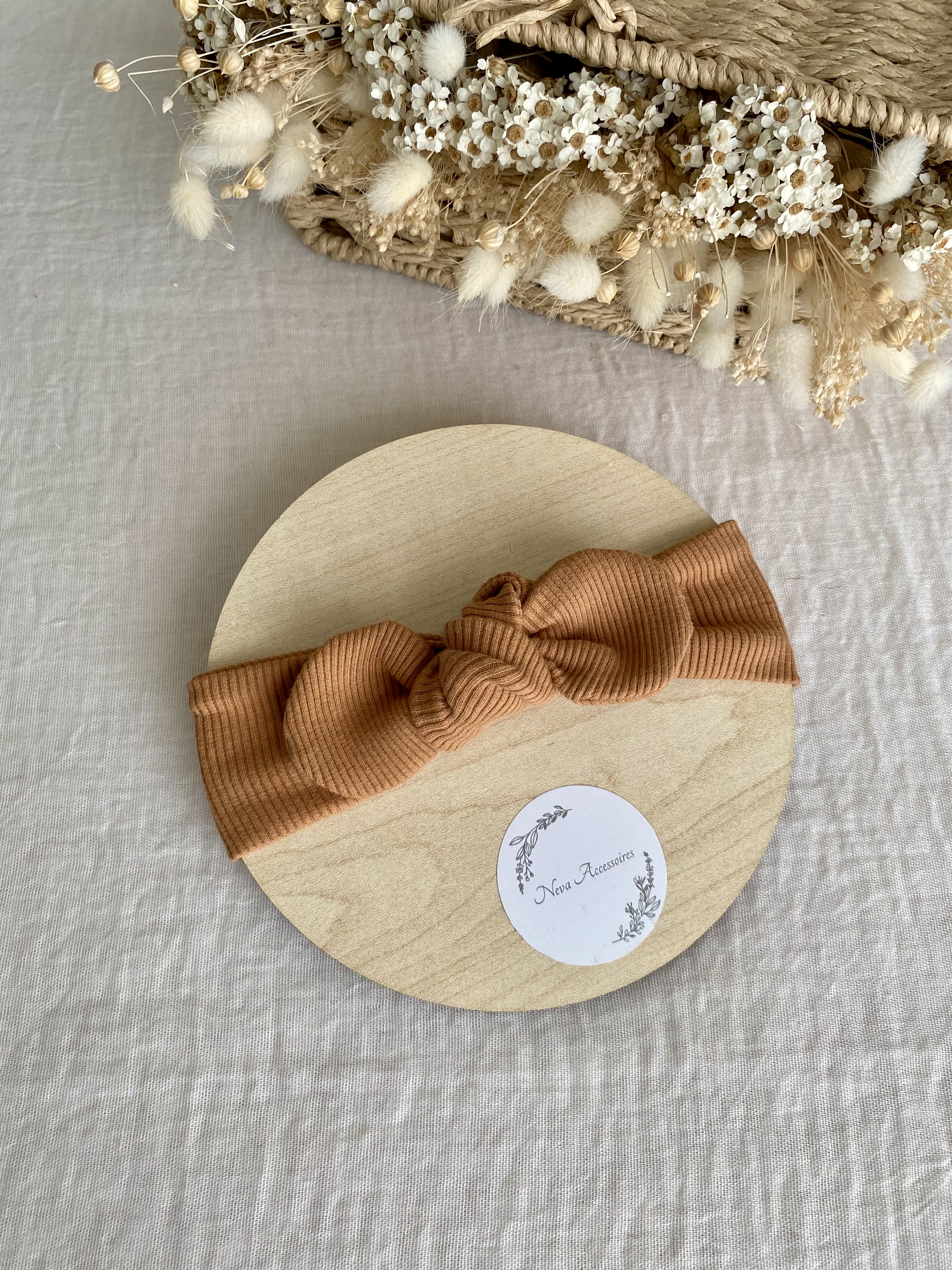 Bandeau côtelé caramel