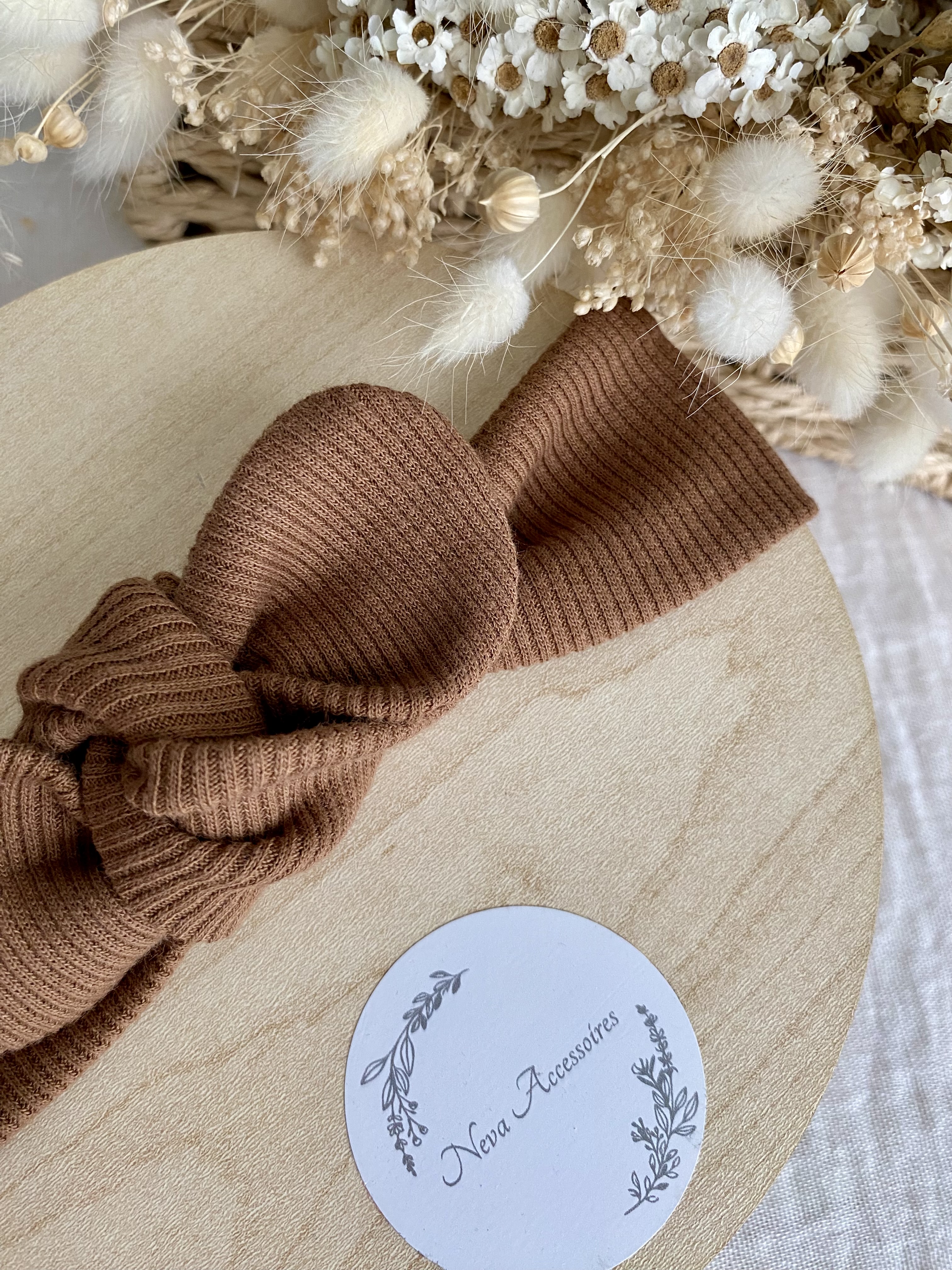 Bandeau côtelé marron