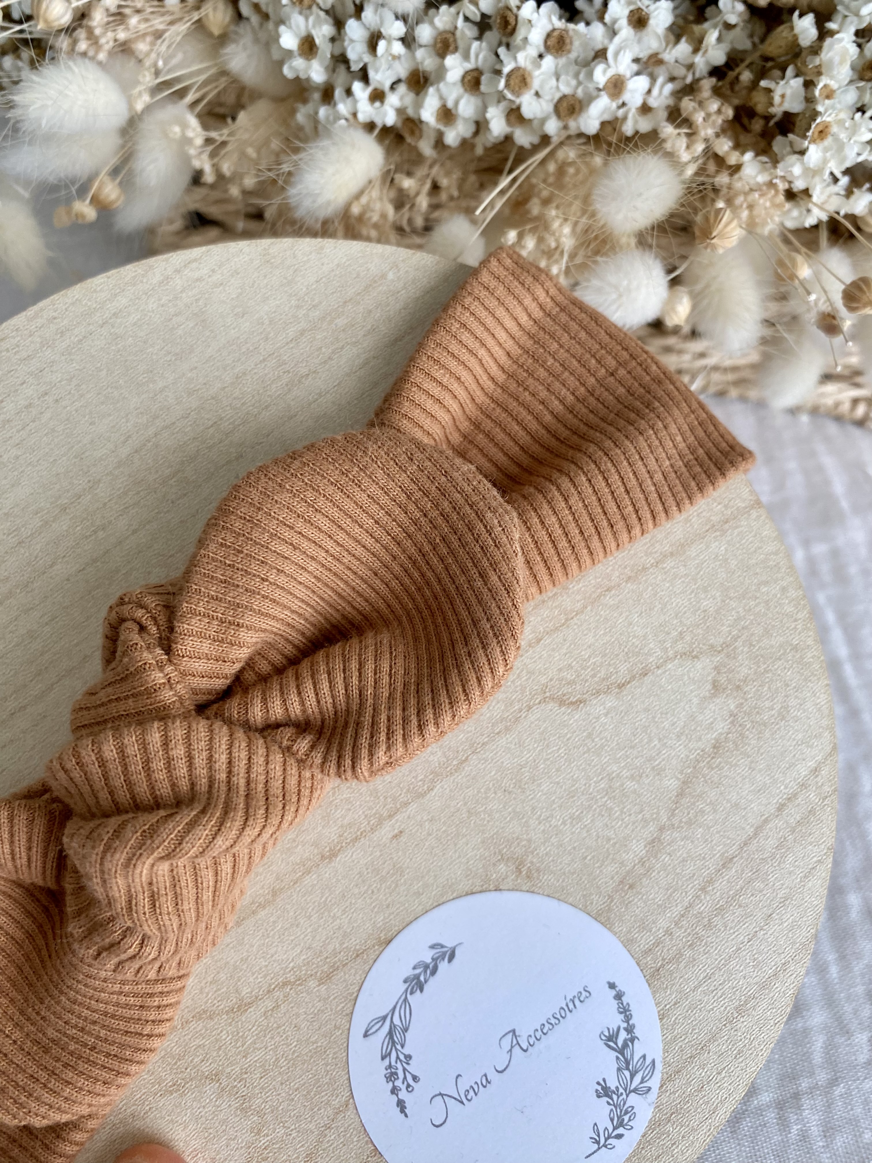 Bandeau côtelé caramel