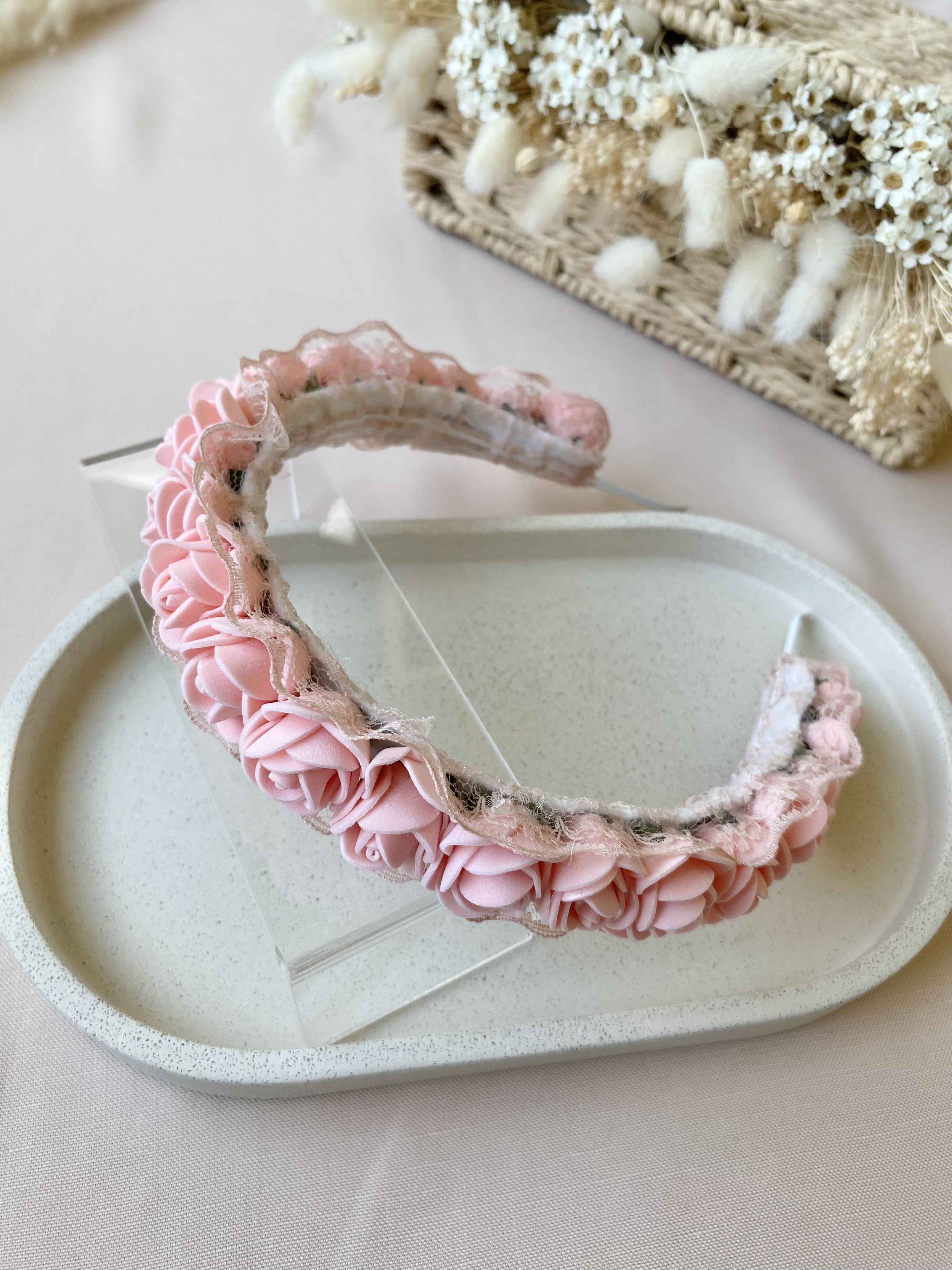 Serre-tête rose saumon