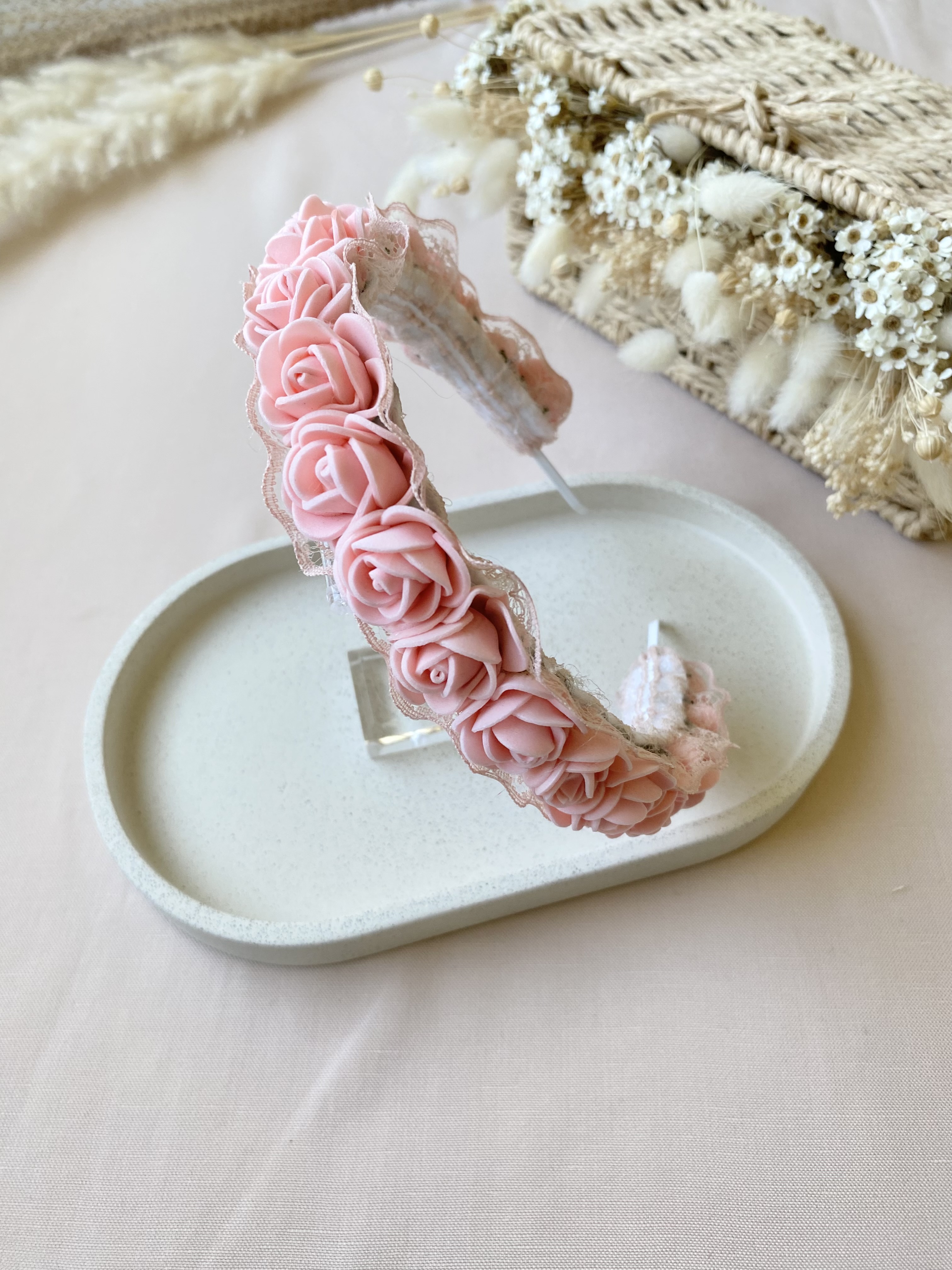 Serre-tête rose saumon