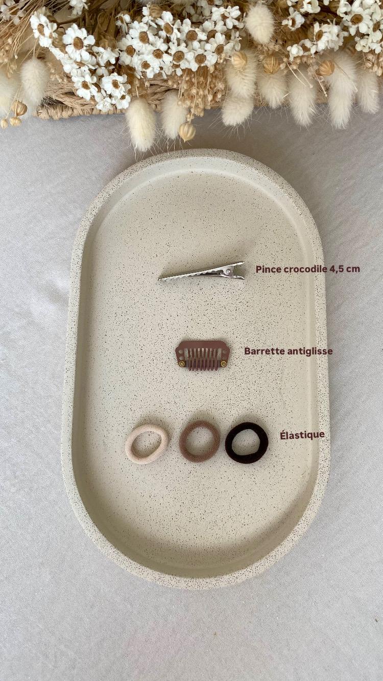 Nœud ruban dentelé beige