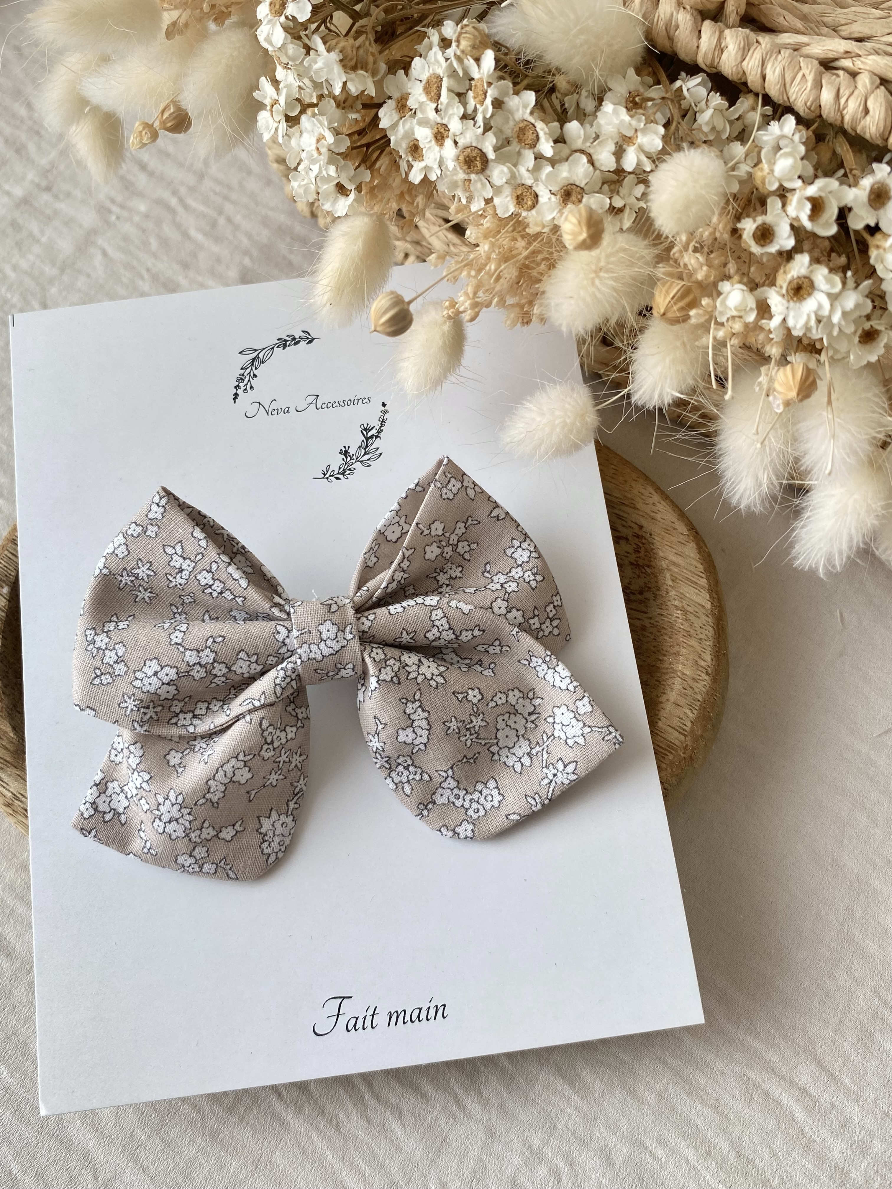 Noeud taupe fleuri M
