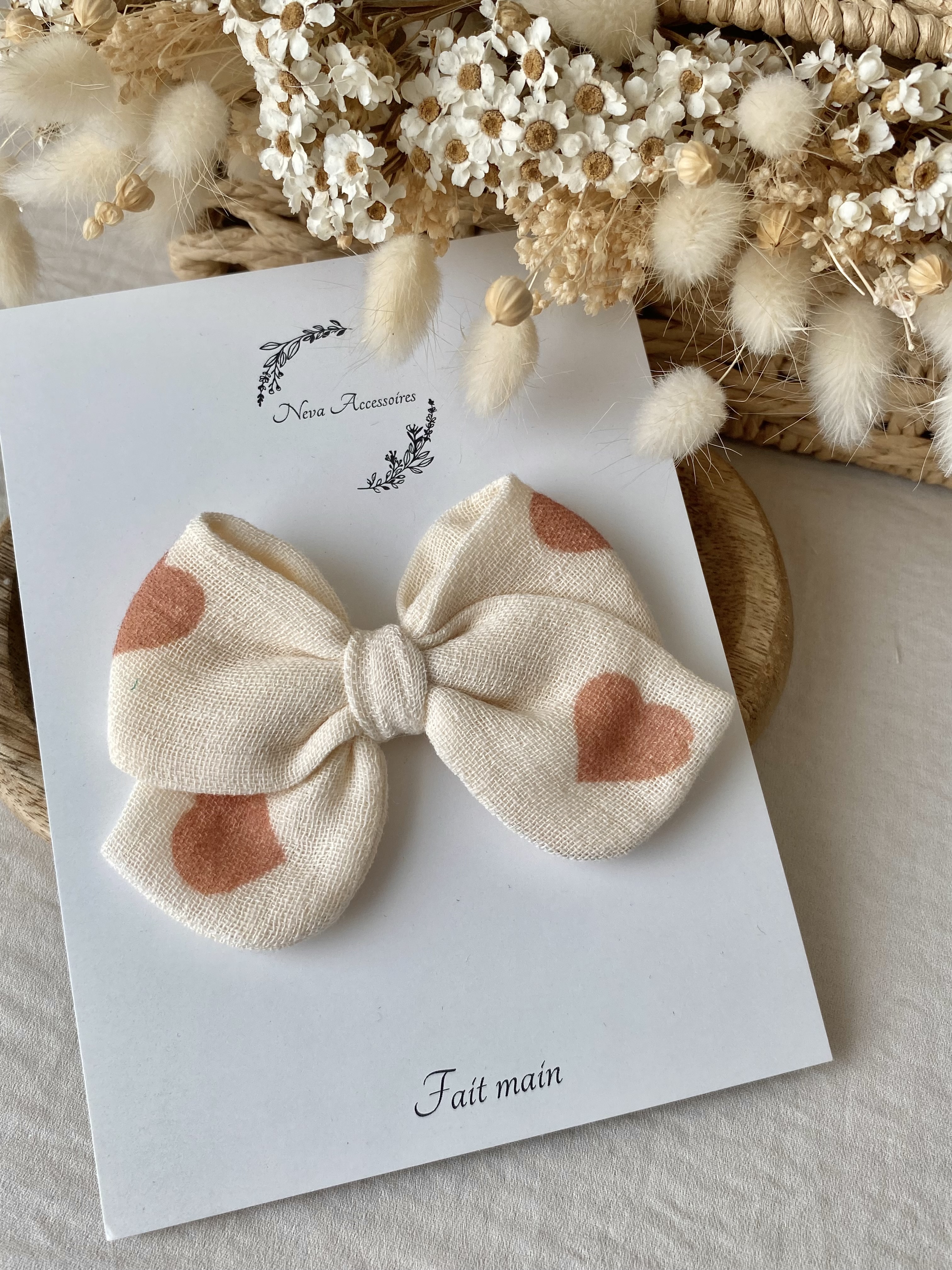 Noeud coeur caramel M