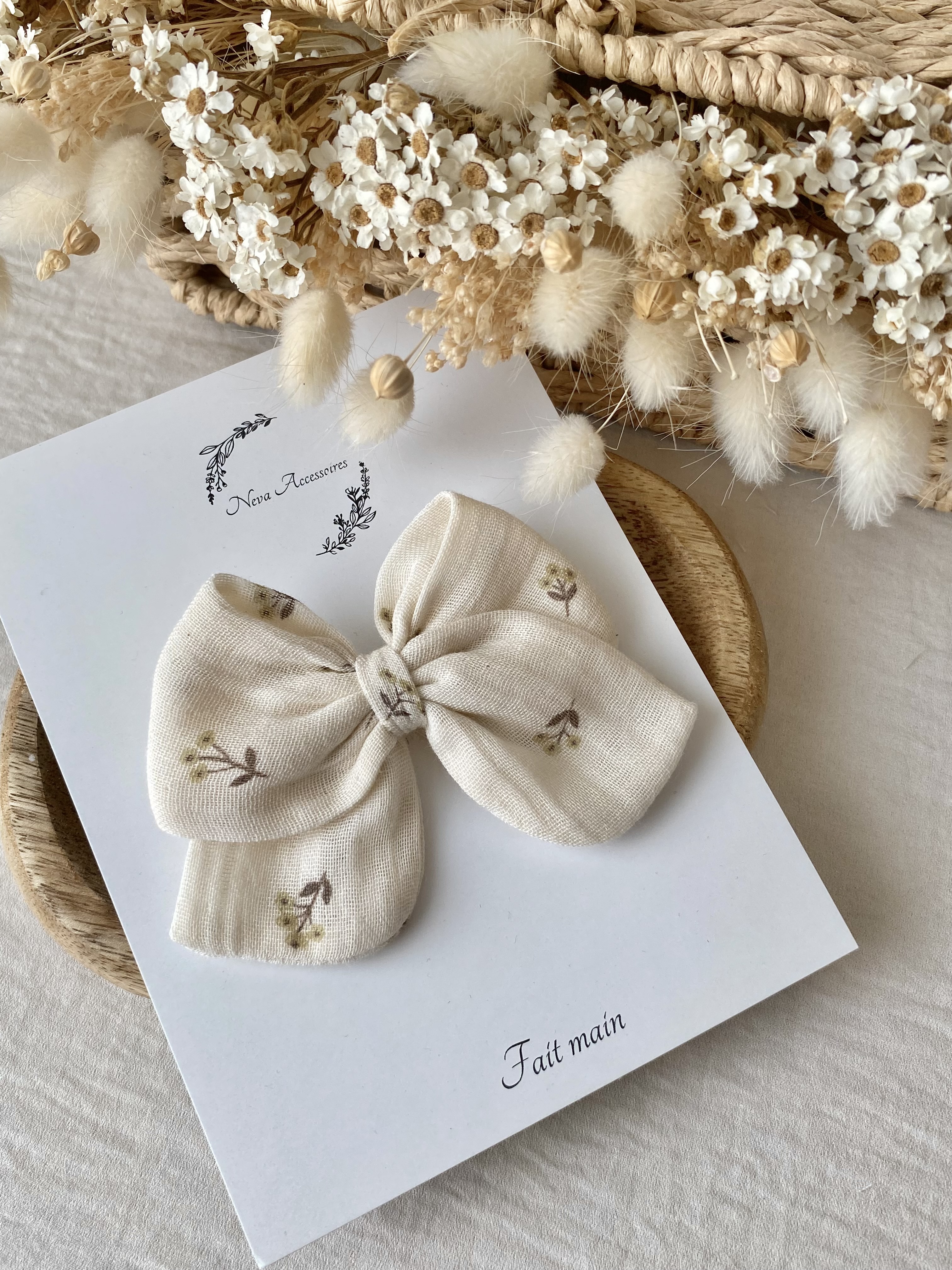 Noeud vanille fleur d'olive M