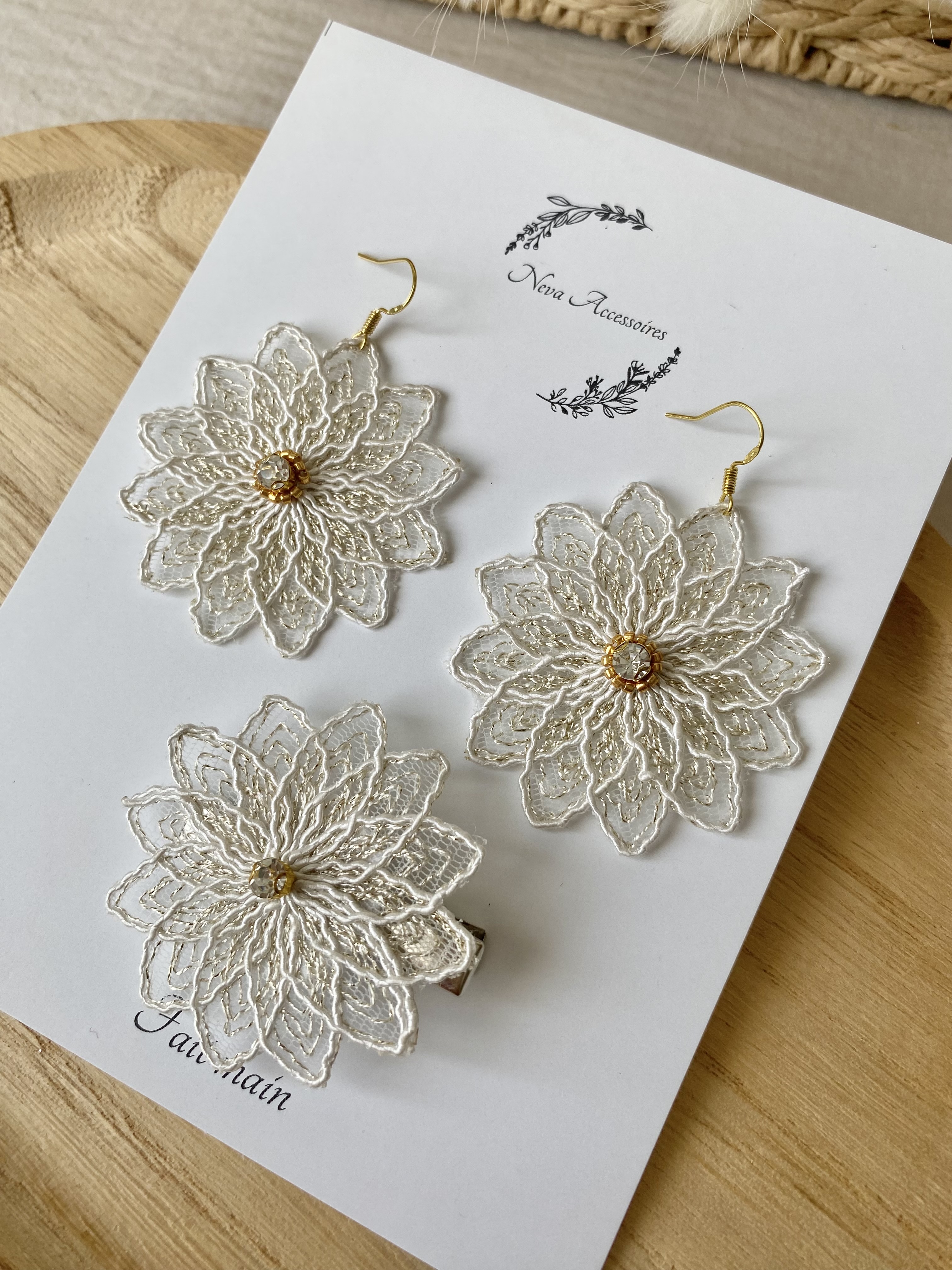 Boucles d'oreilles dahlia