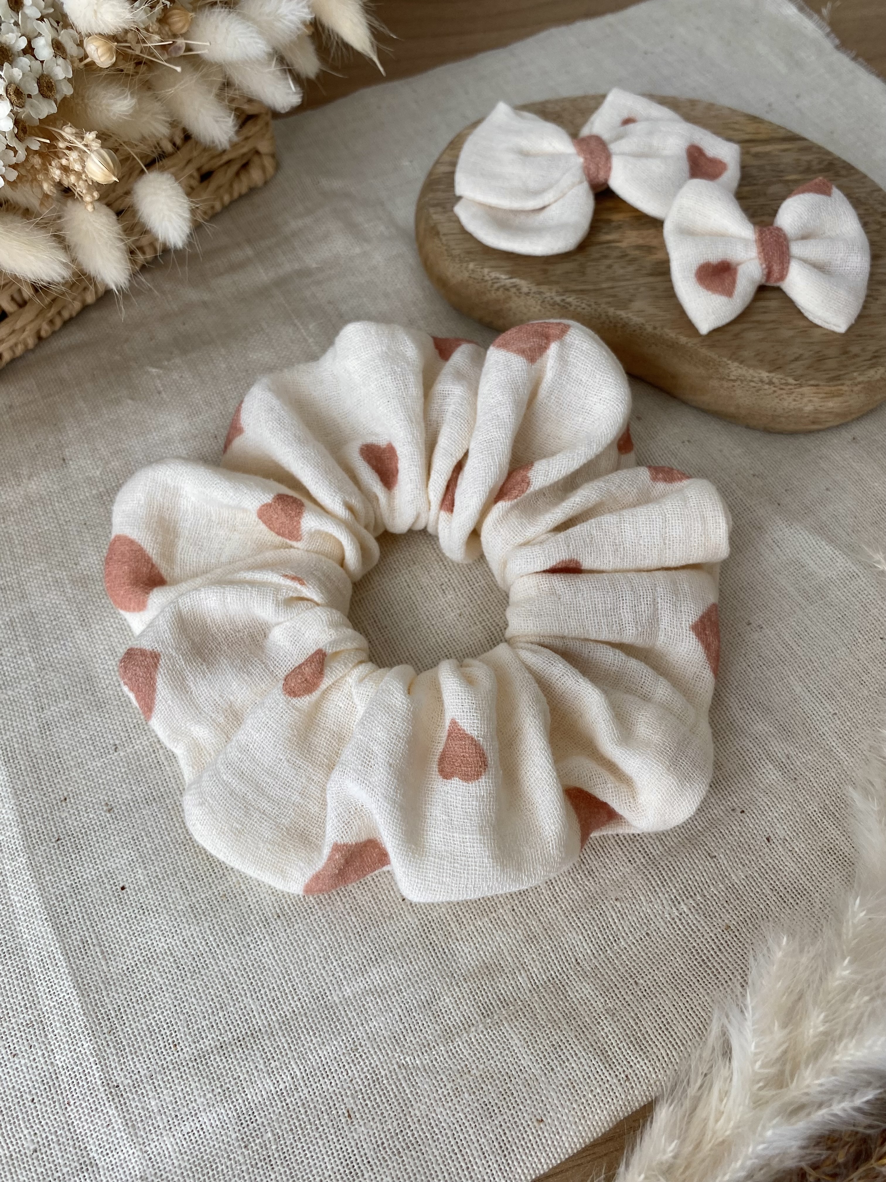 Chouchou coeur caramel XL