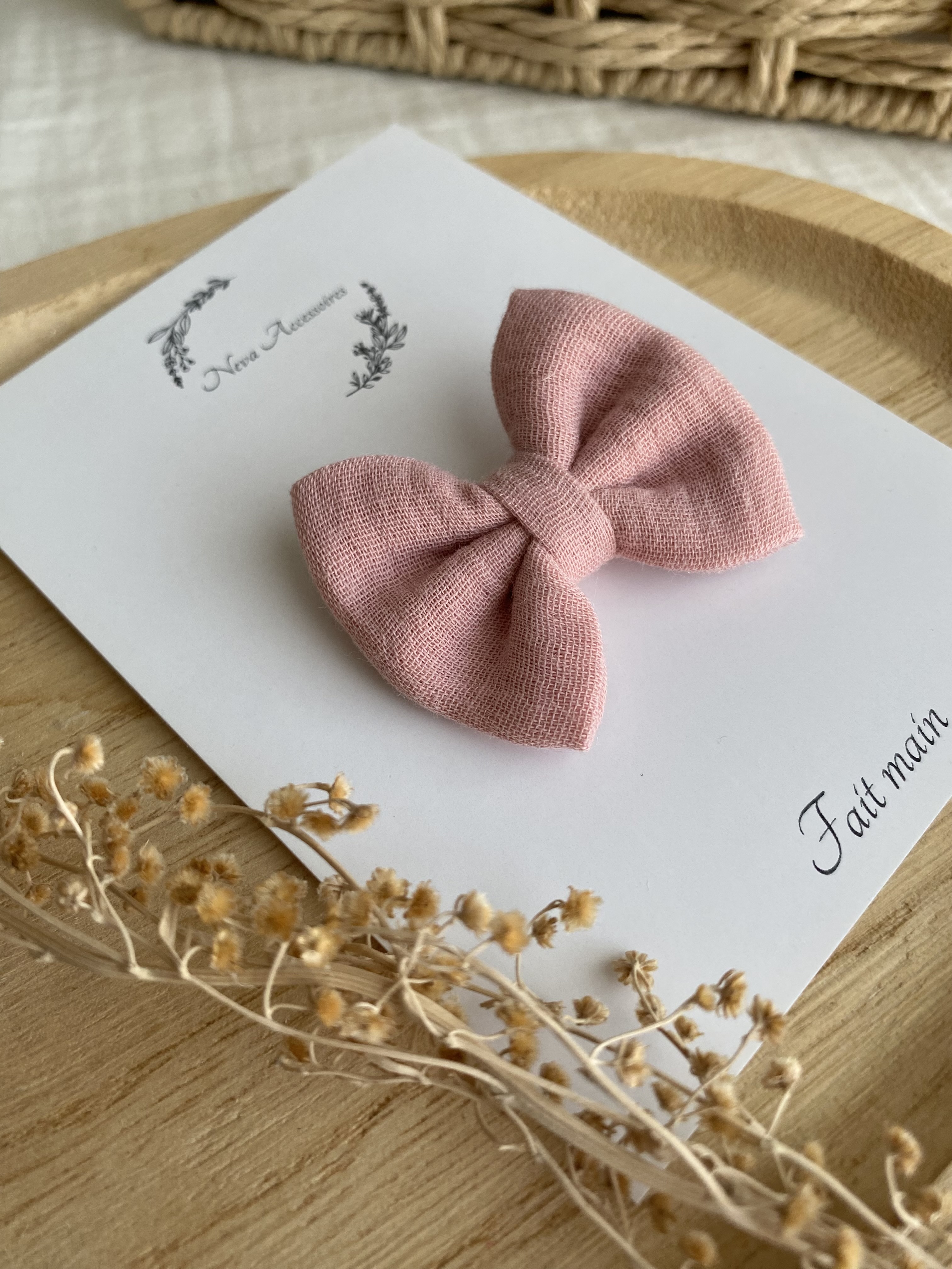 Noeud double gaz vieux rose S
