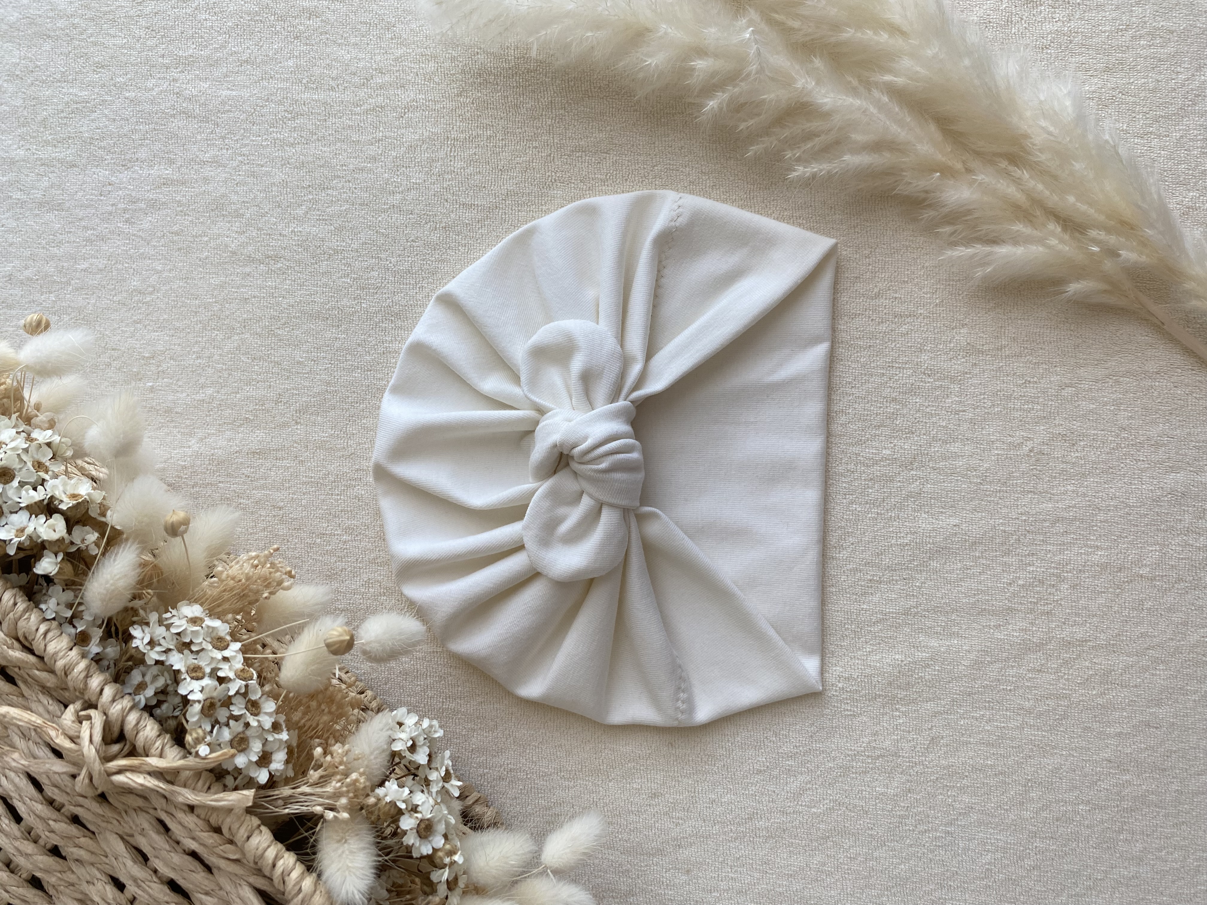 Turban blanc cassé