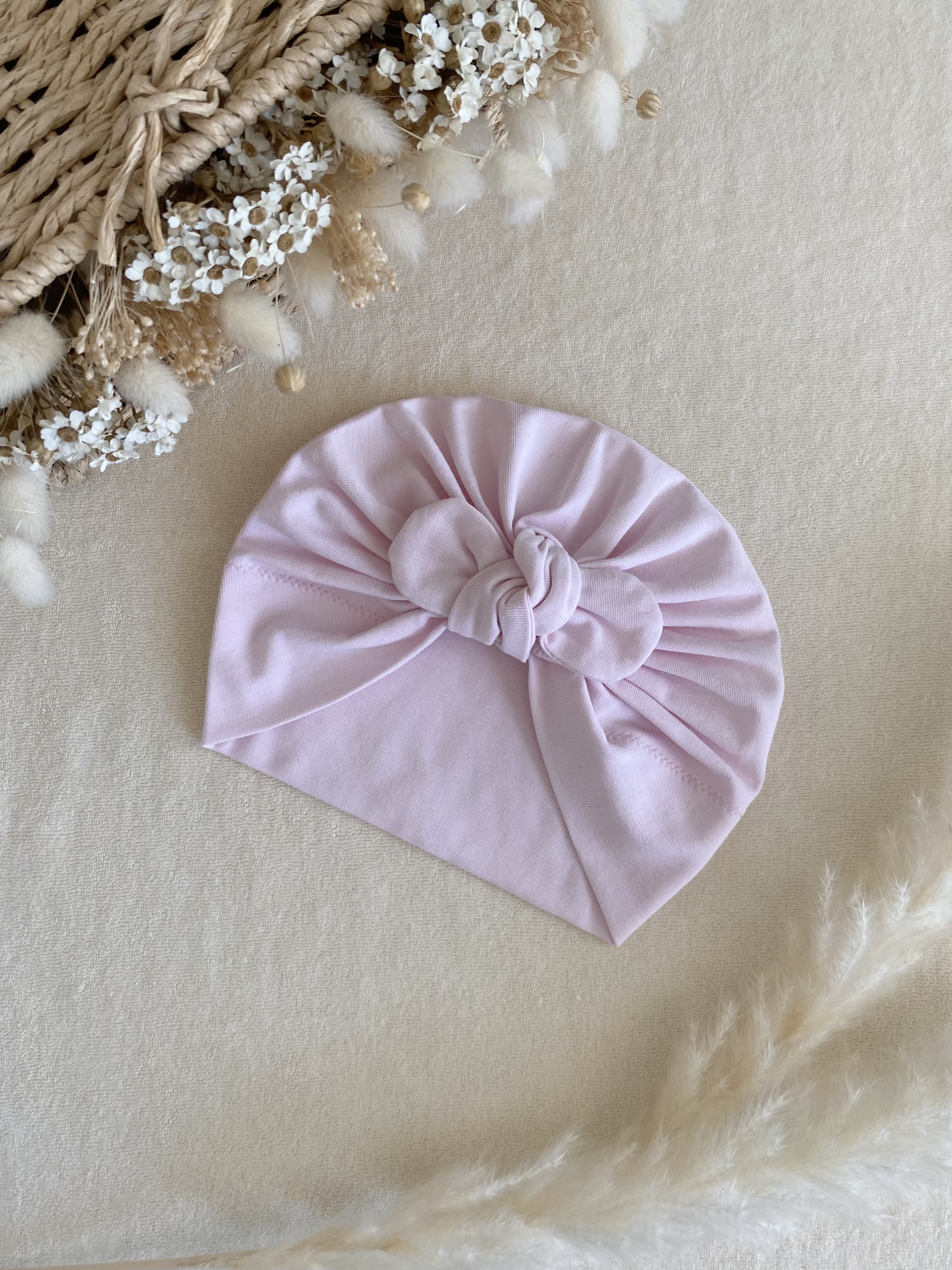 Turban rose pâle