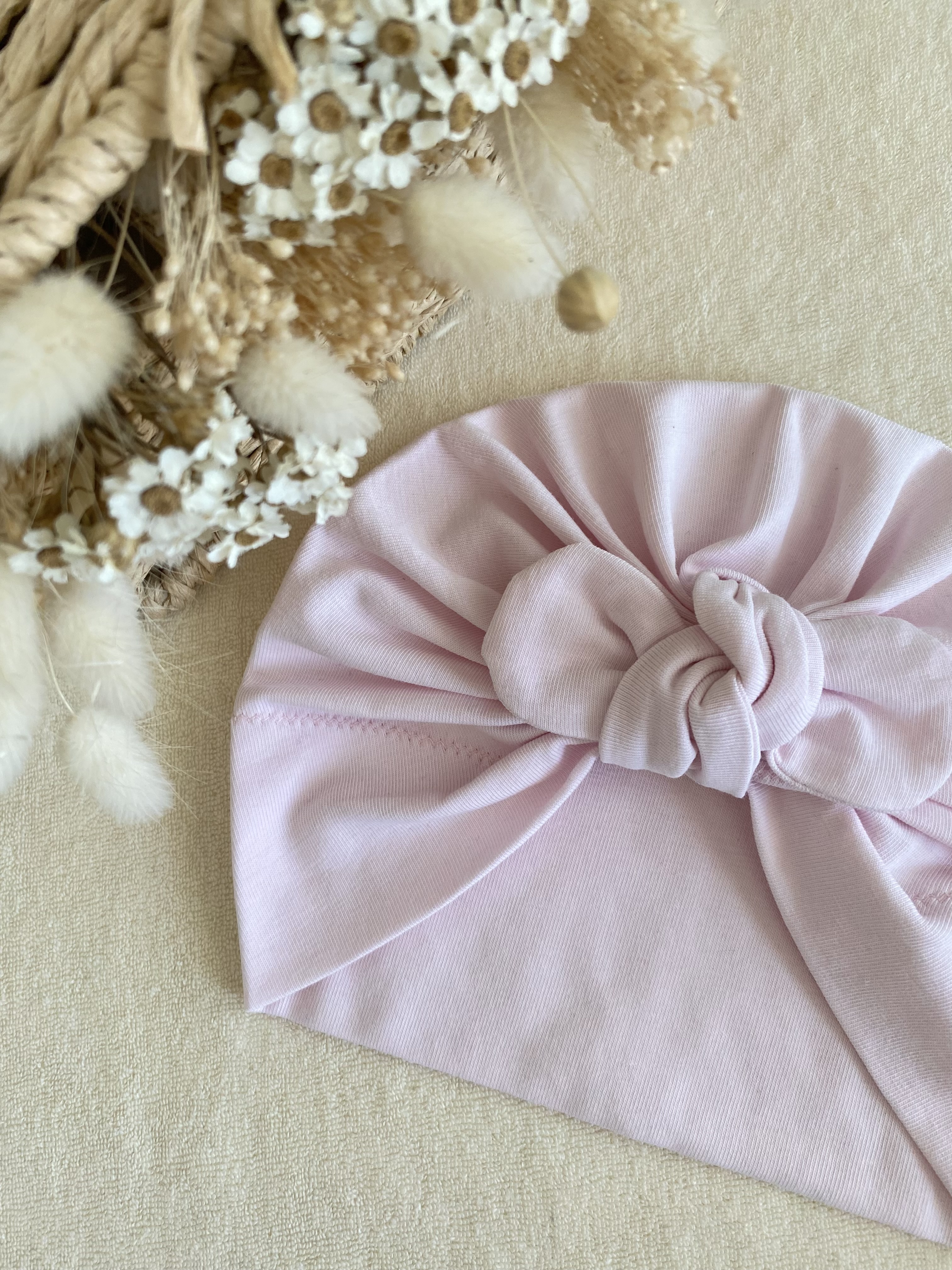 Turban rose pâle