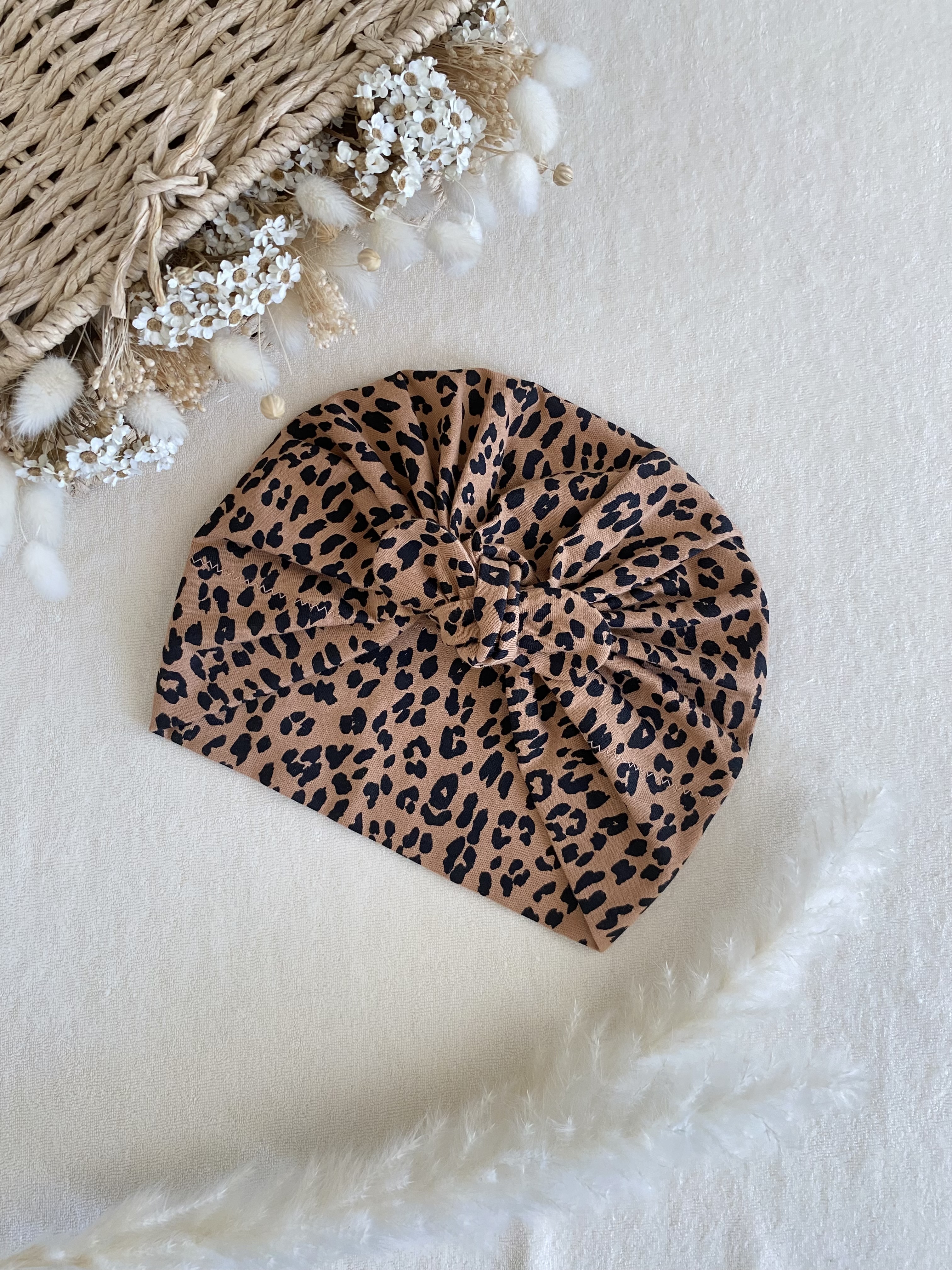 Turban léopard ocre 