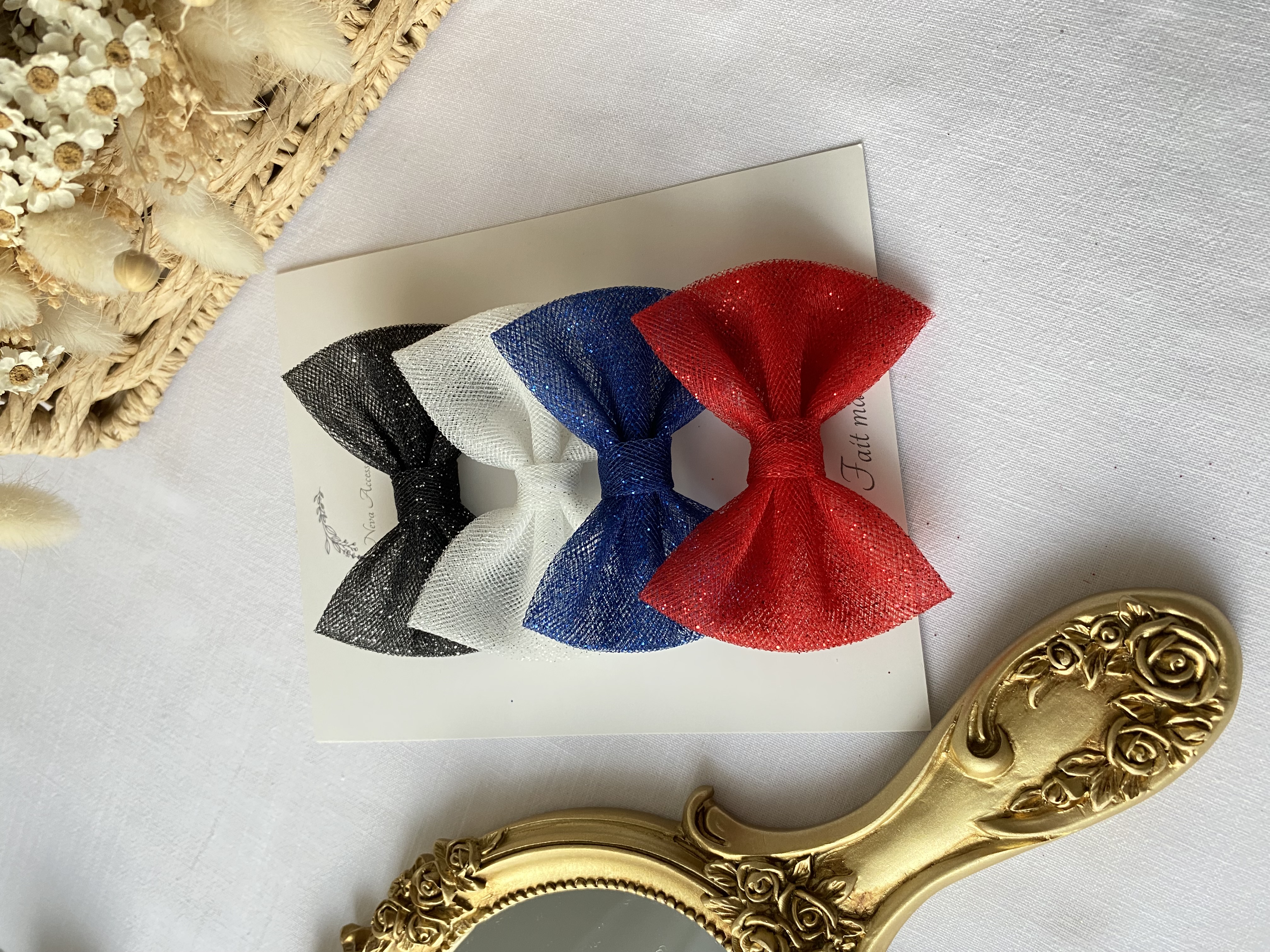 Noeud tulle pailleté