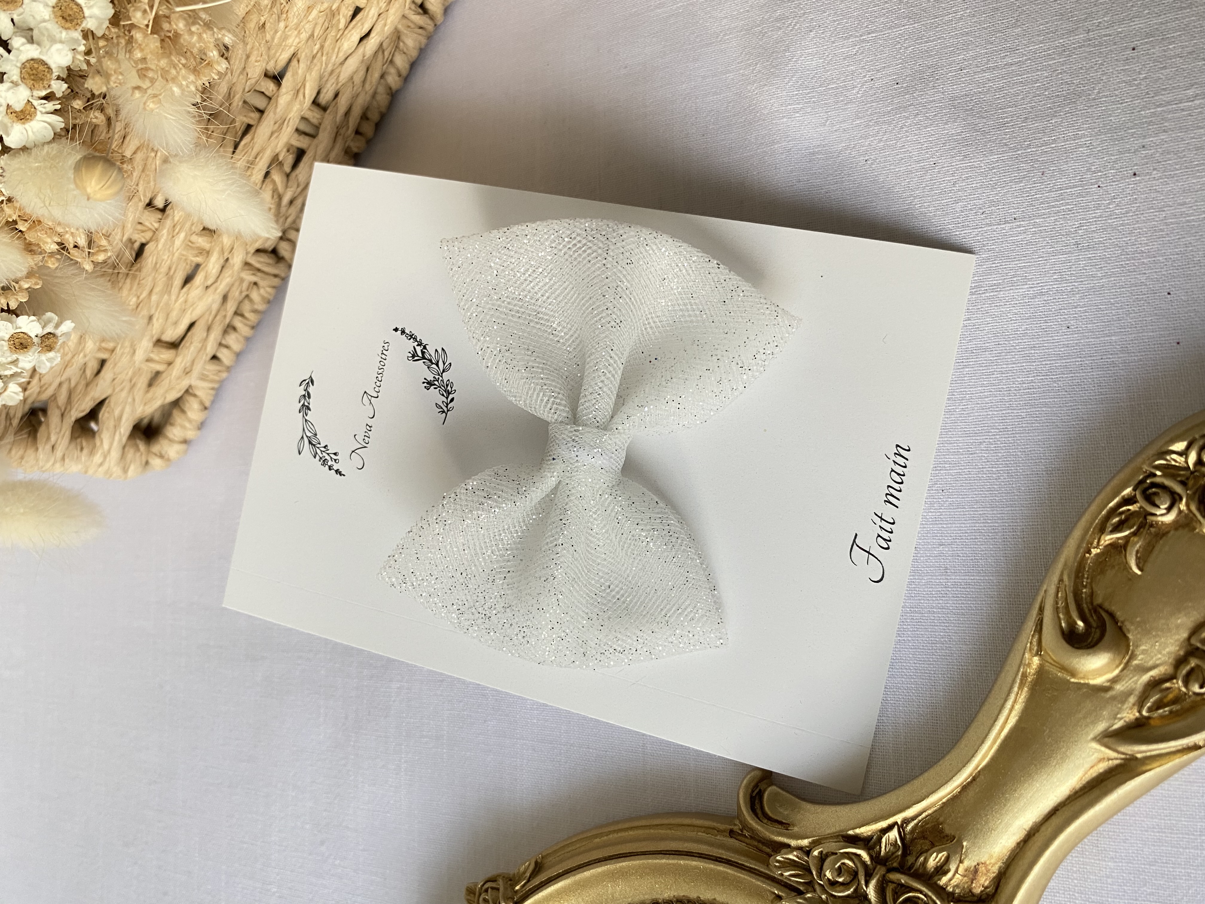 Noeud tulle pailleté