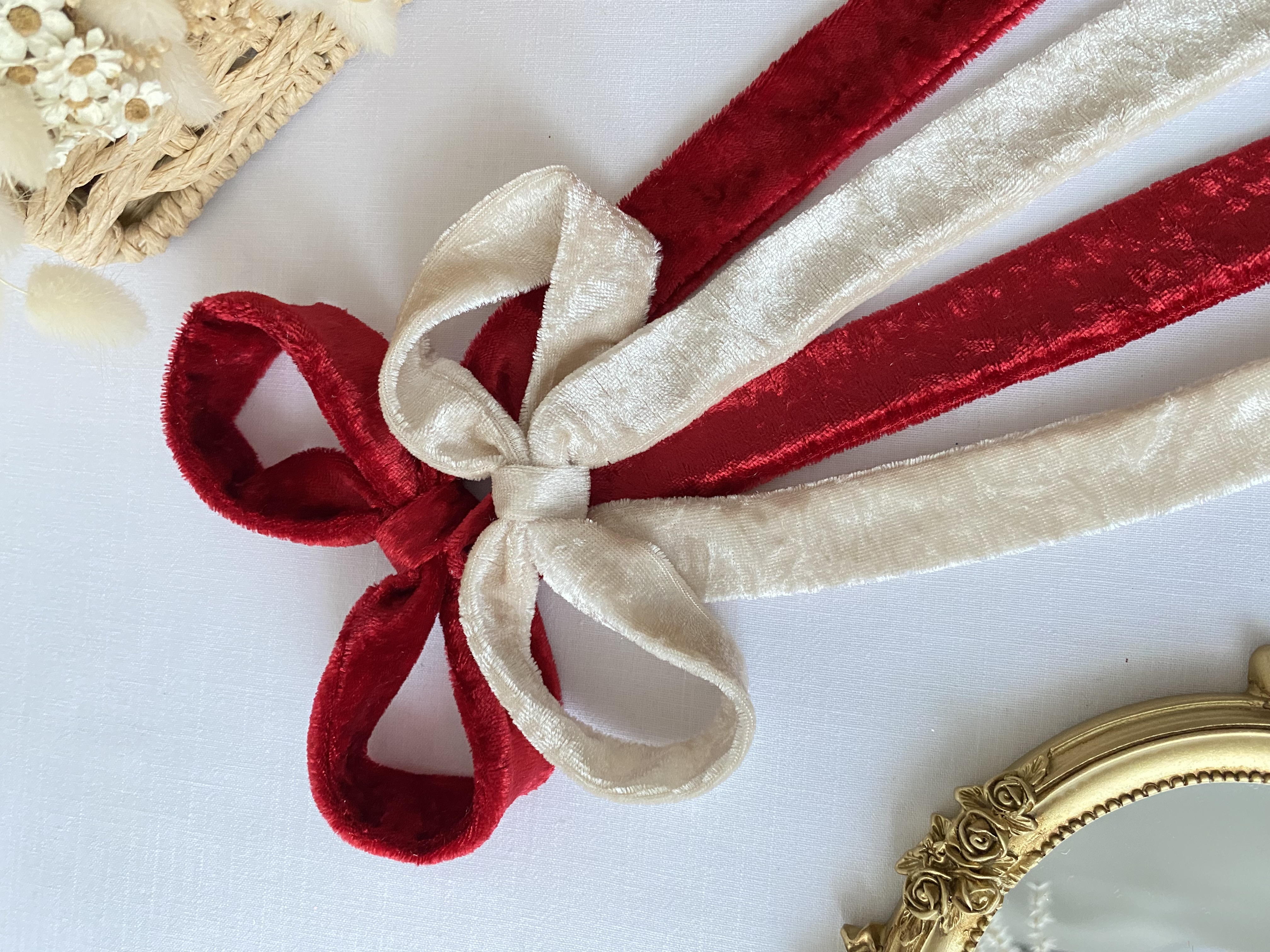 Noeud velour long tombant