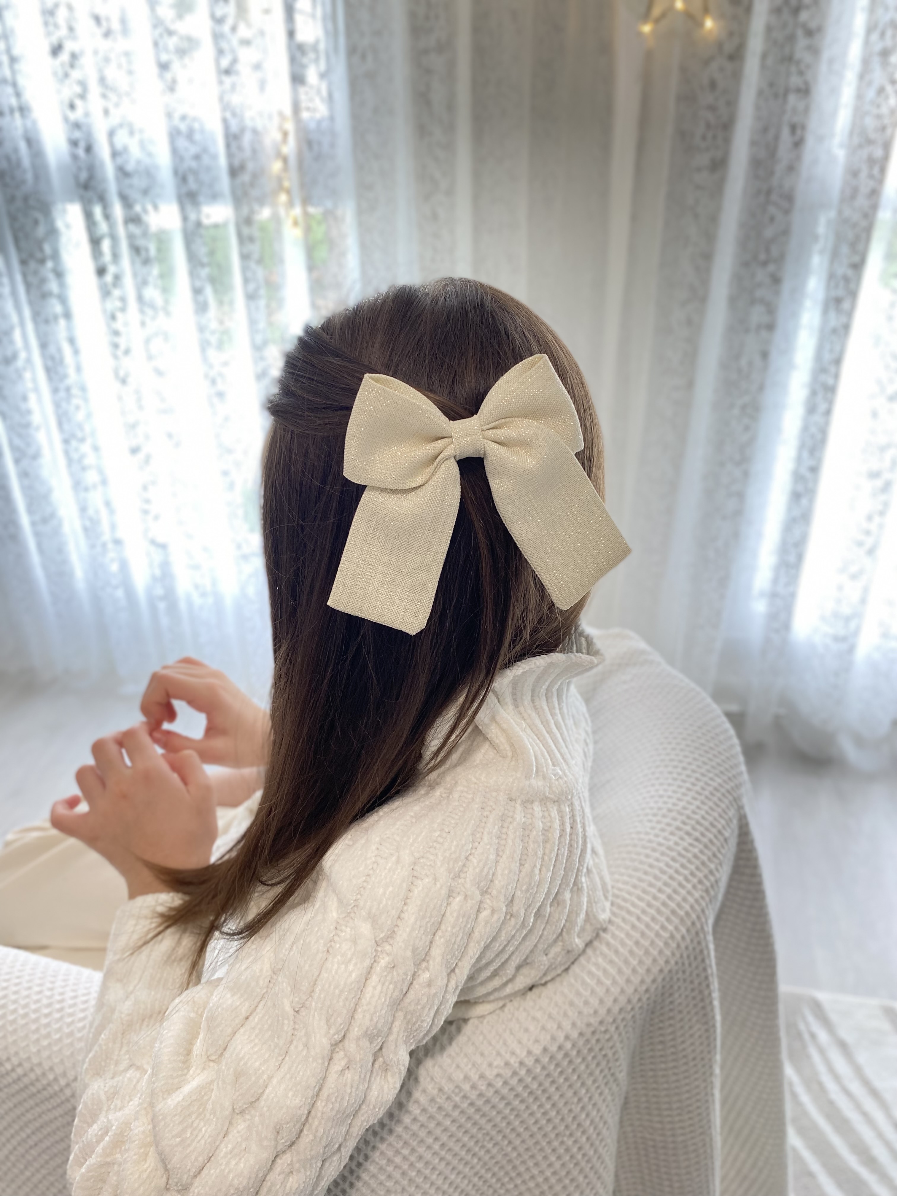 Noeud scintillant ivoire