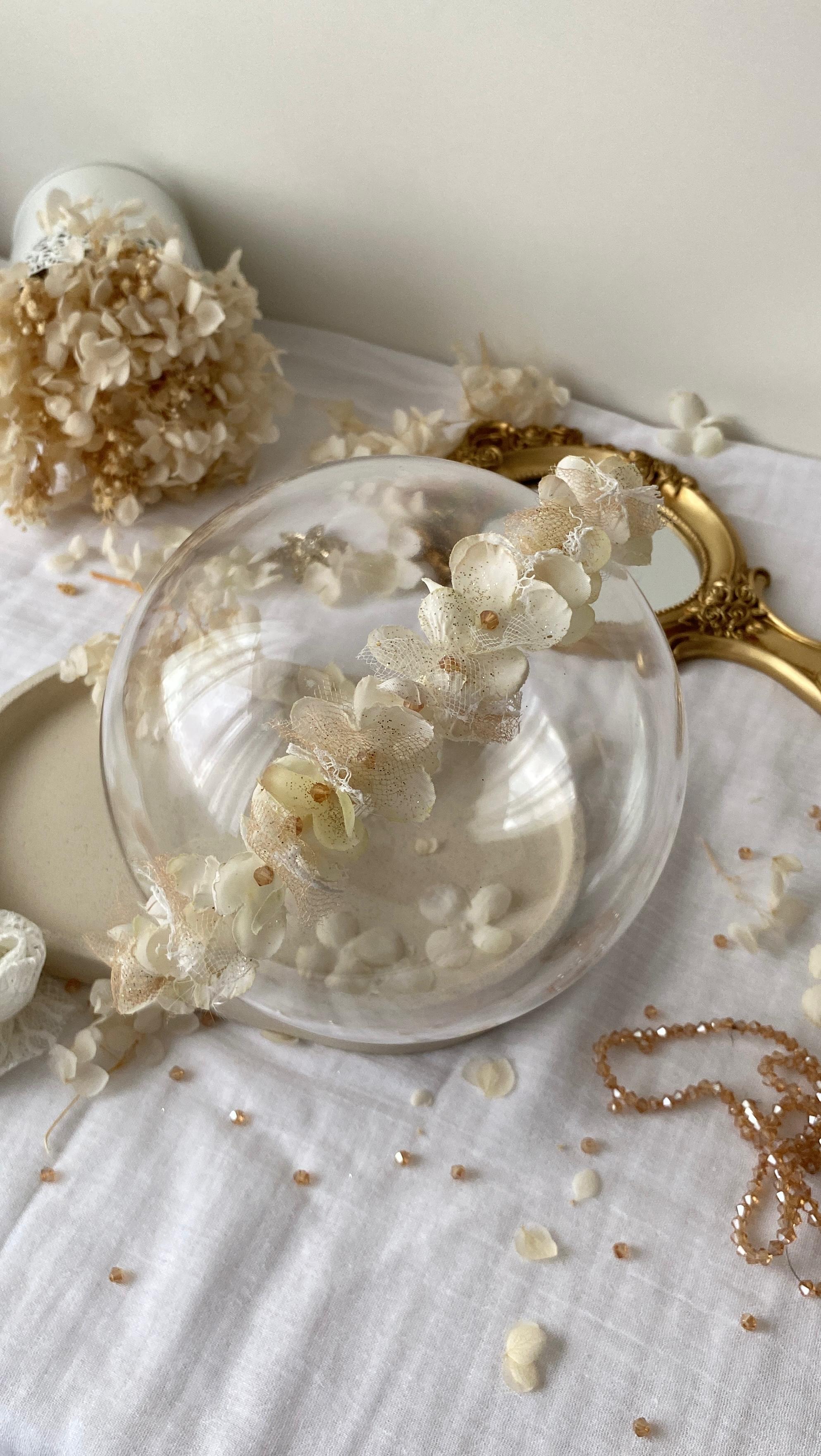 Couronne hortensia ivoire