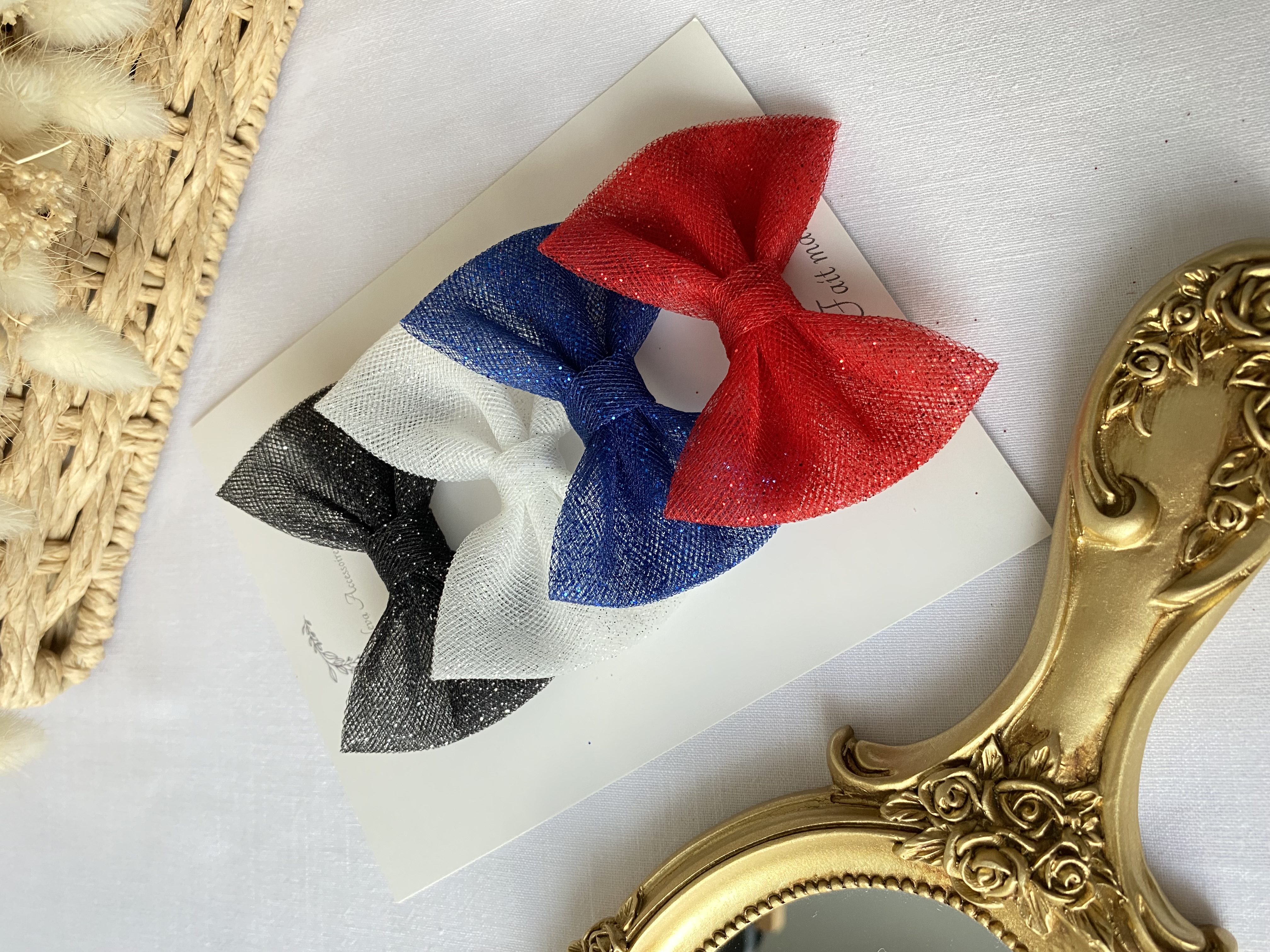 Noeud tulle pailleté