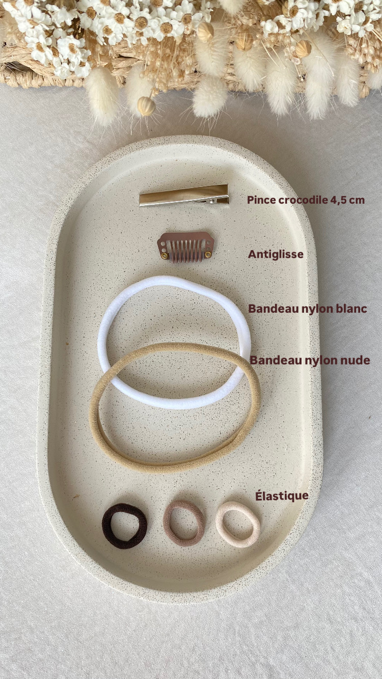 Lot de 3 nœuds taupe/blanc/ocre S