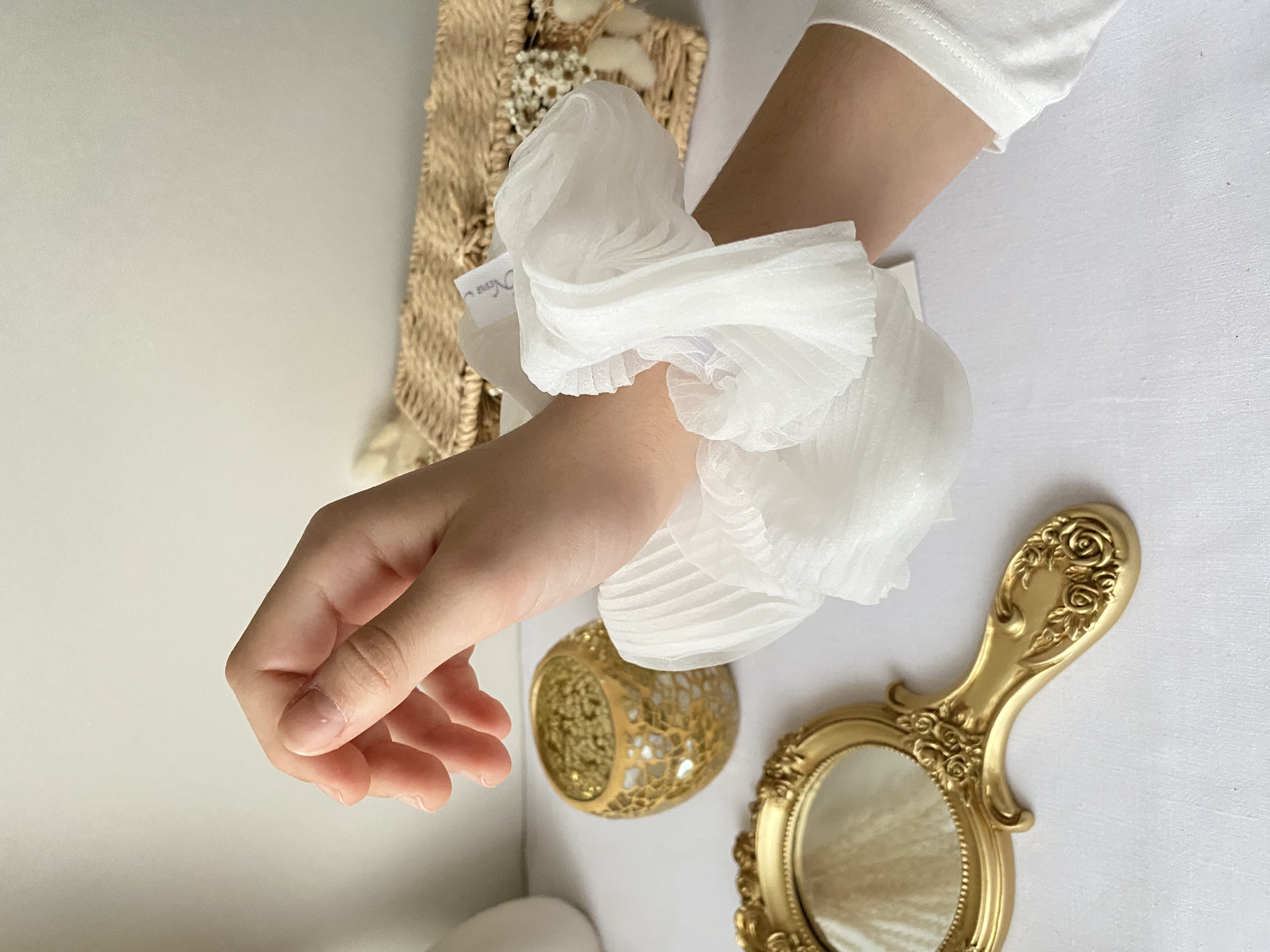 Chouchou organza plissé