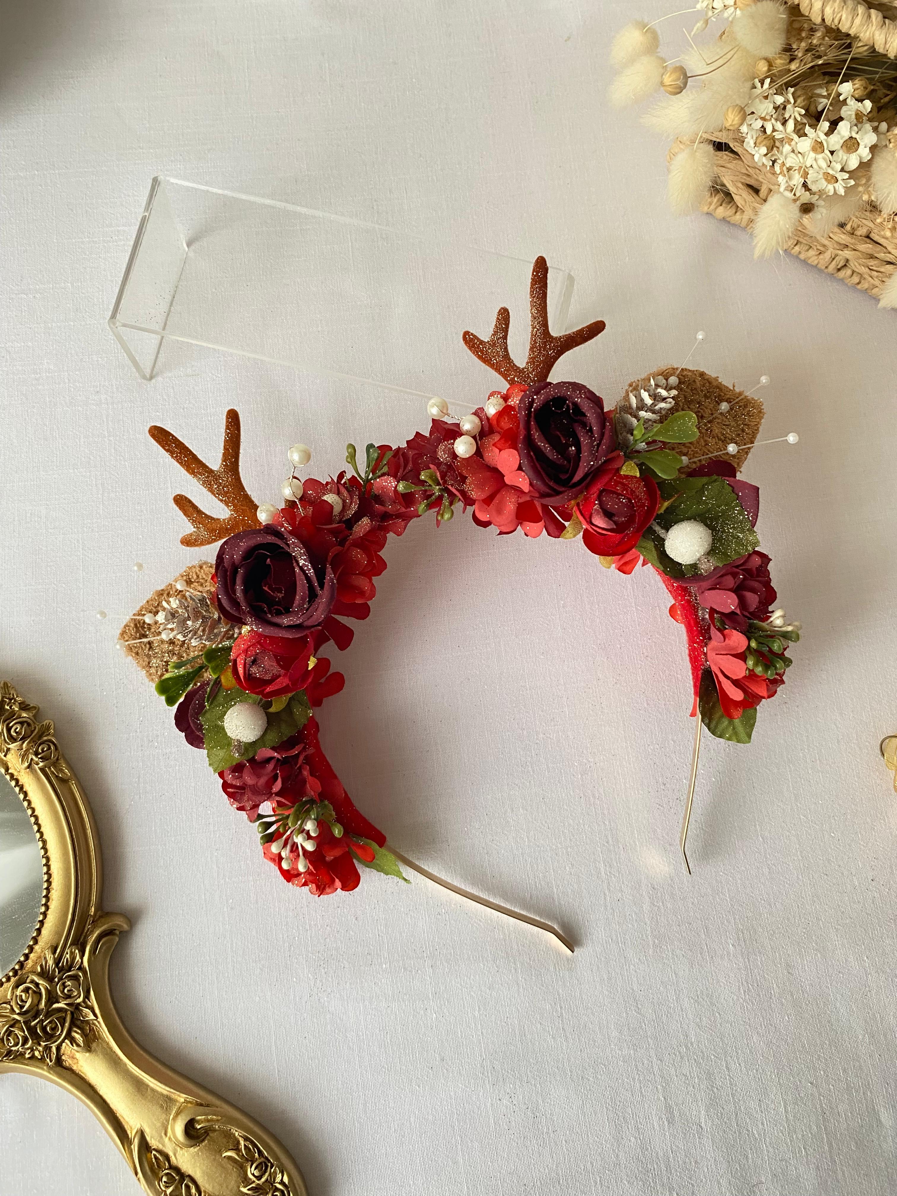 Serre tête biche bordeaux