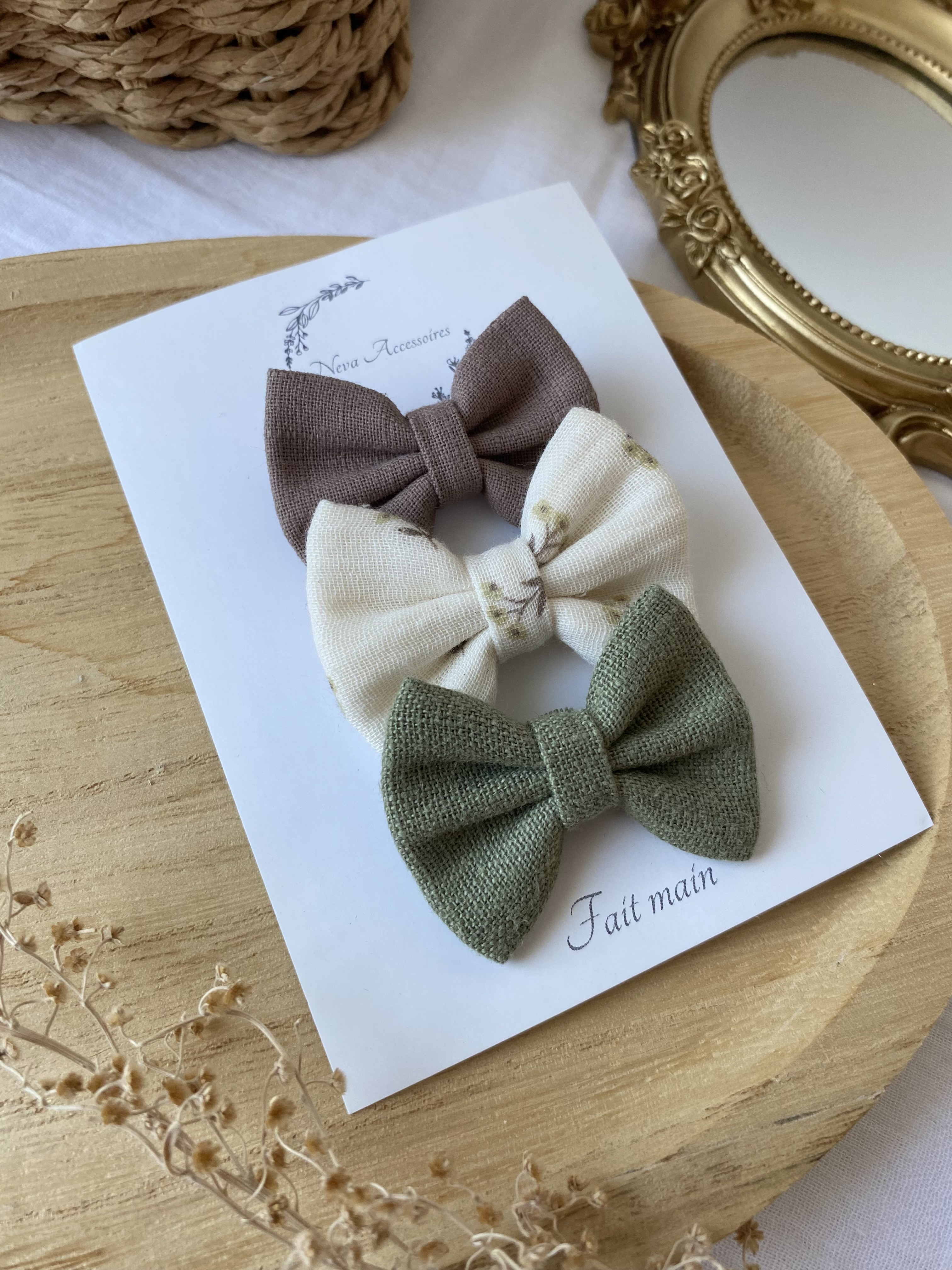Lot de 3 nœuds fleur d'olive S