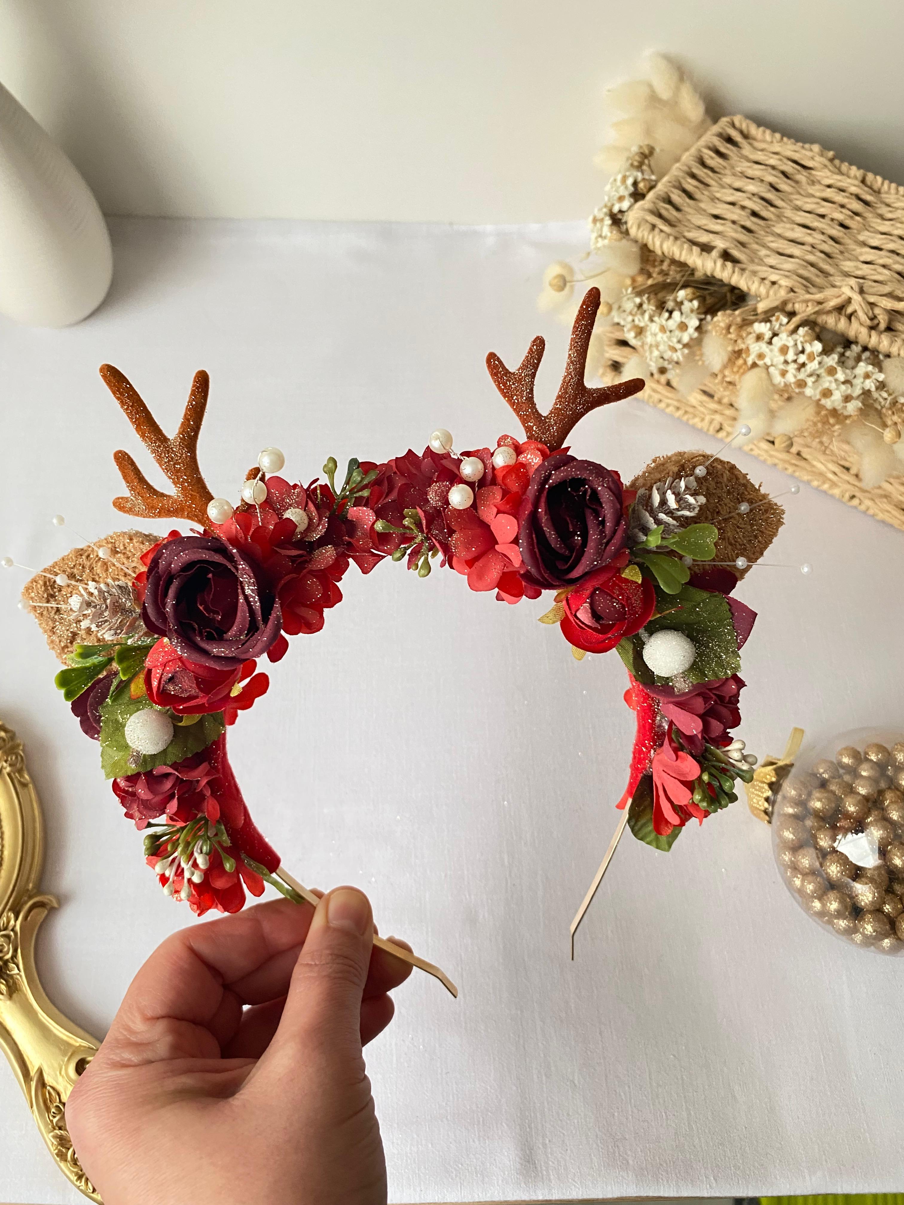 Serre tête biche bordeaux