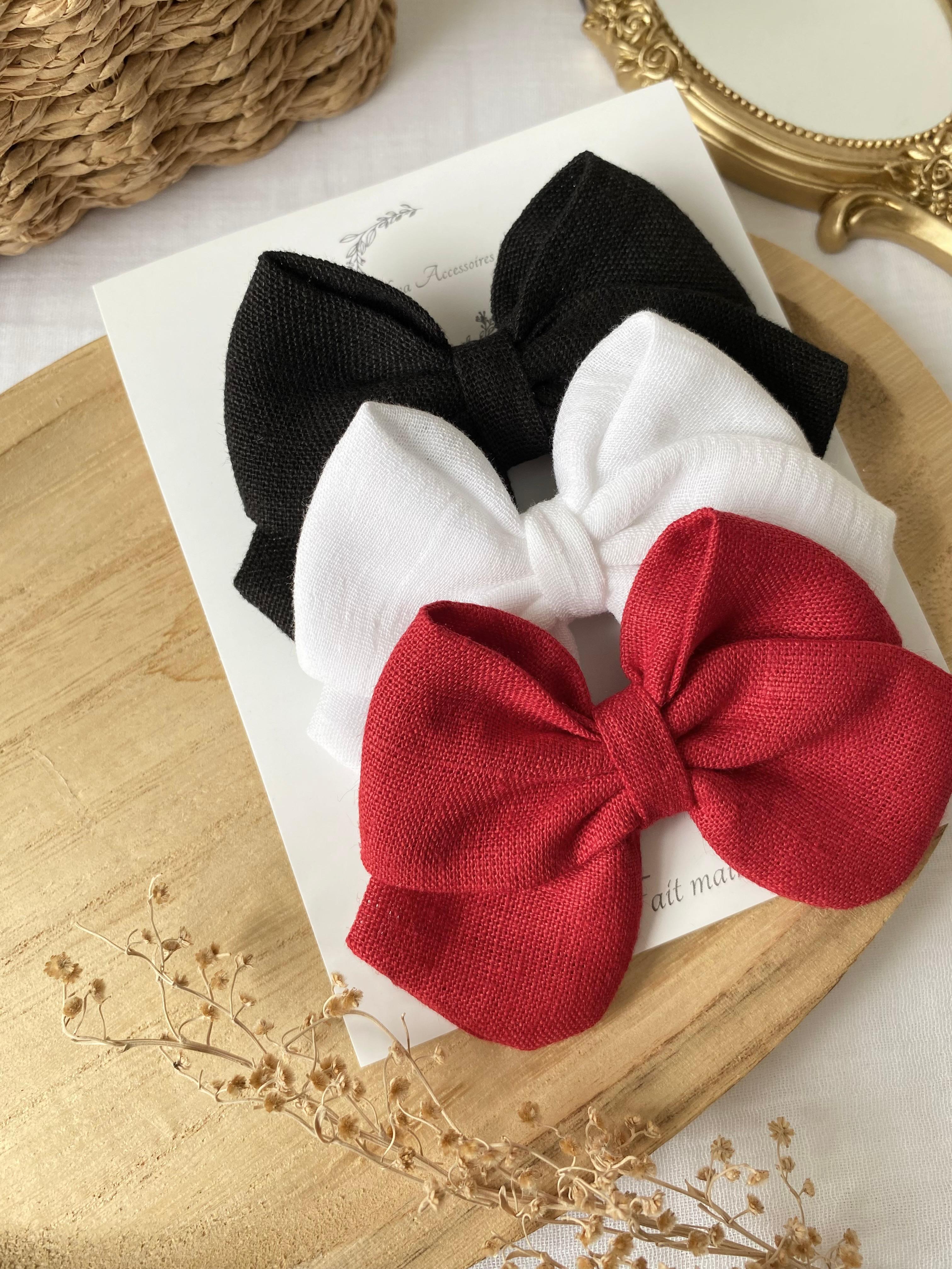 Lot de 3 nœuds noir/blanc/rouge L