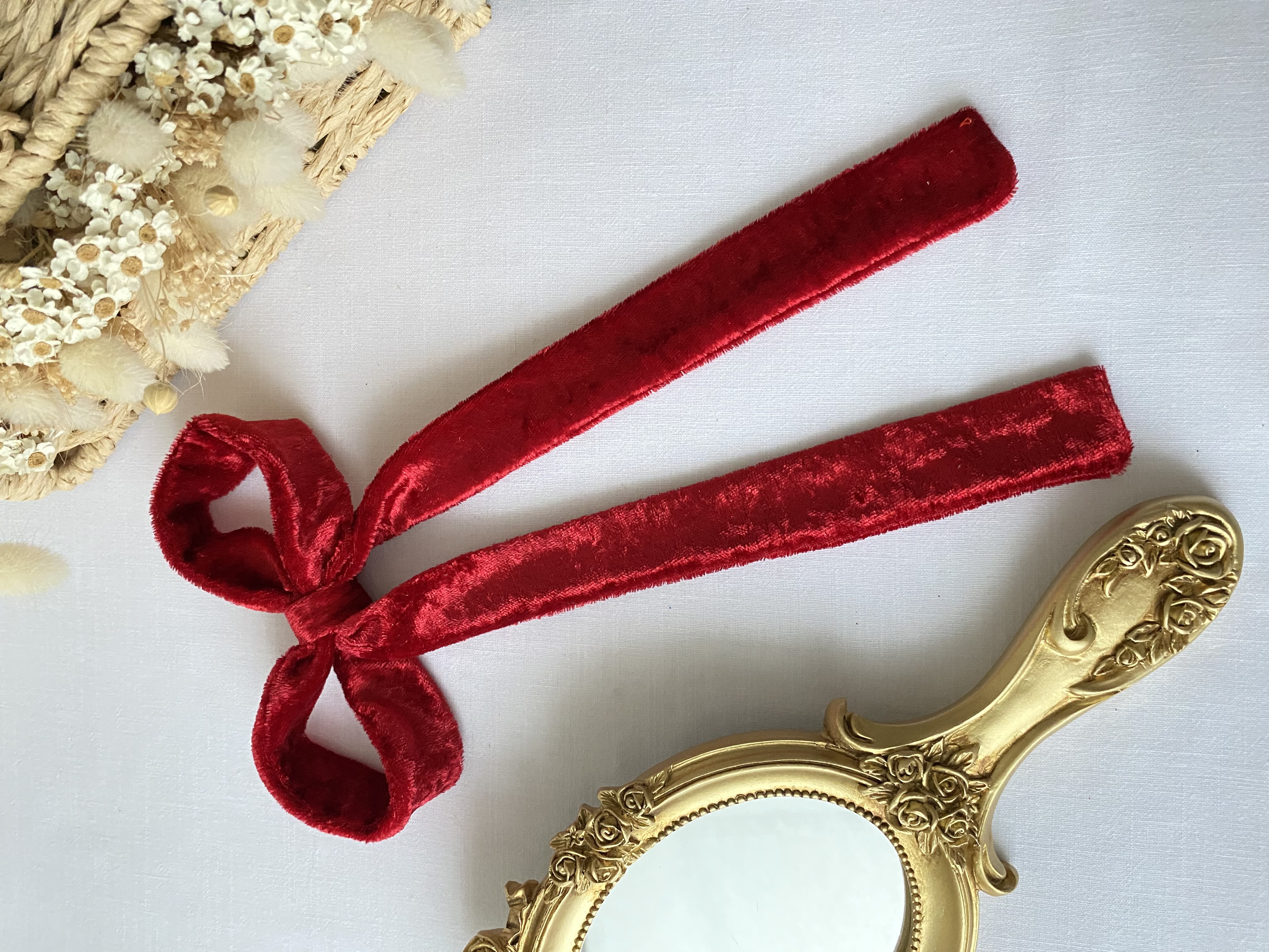 Noeud velour long tombant