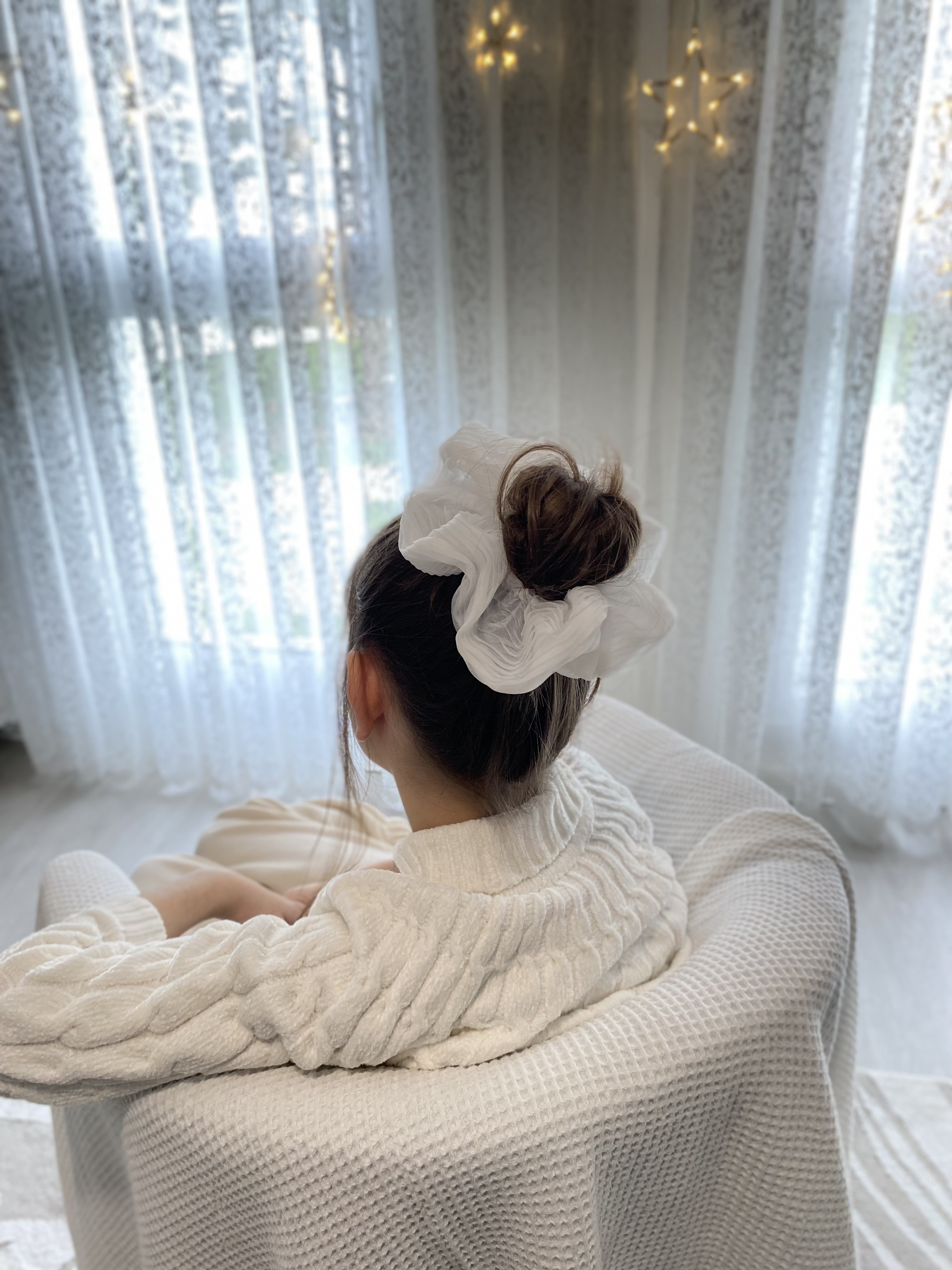 Chouchou organza plissé