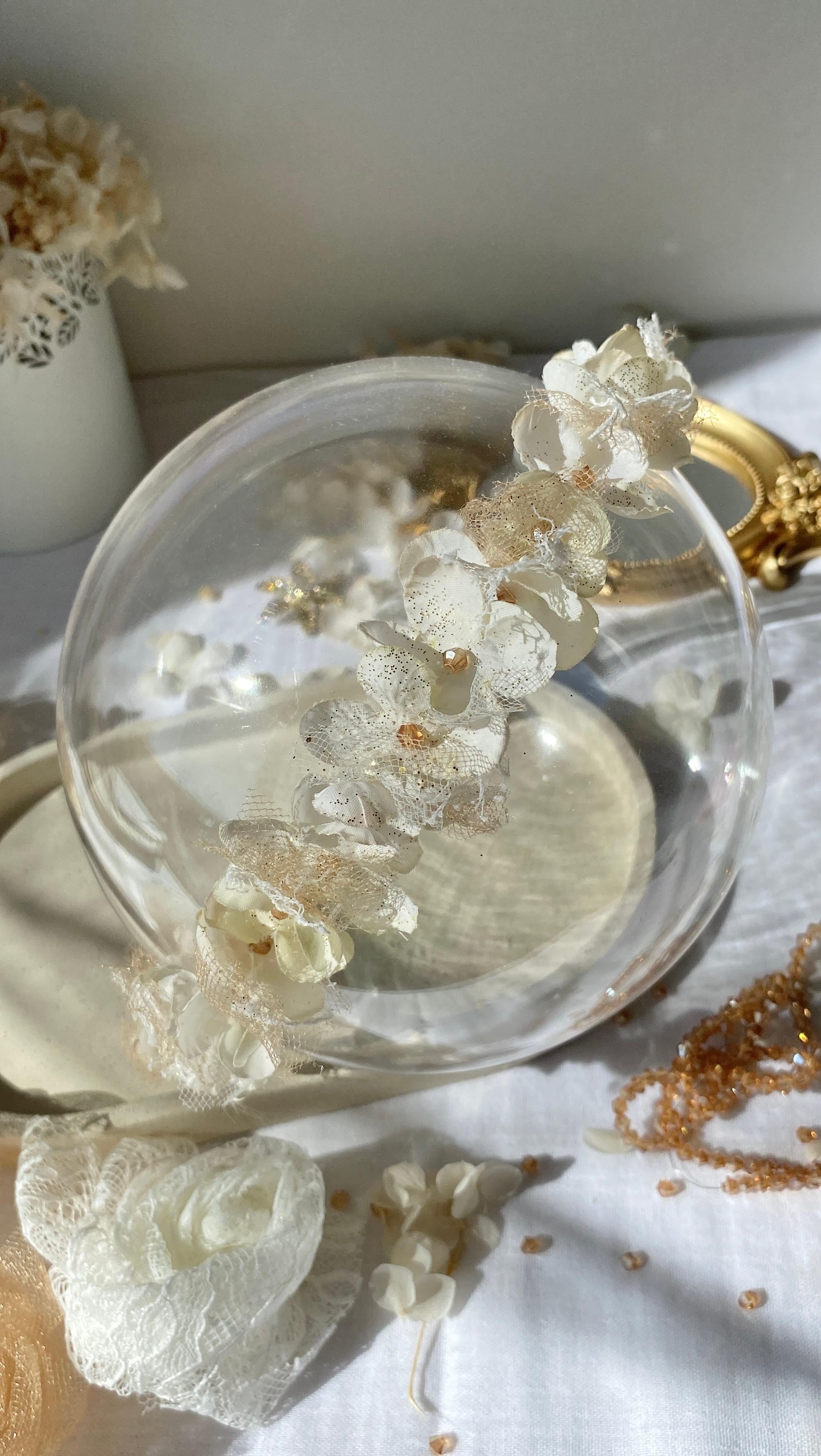 Couronne hortensia ivoire