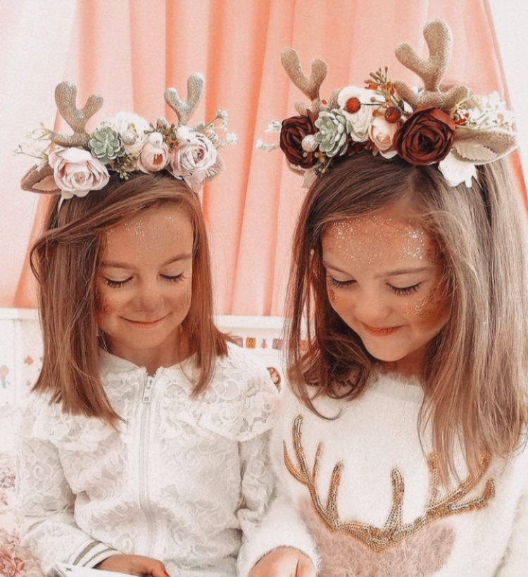 Serre tête biche rose poudre