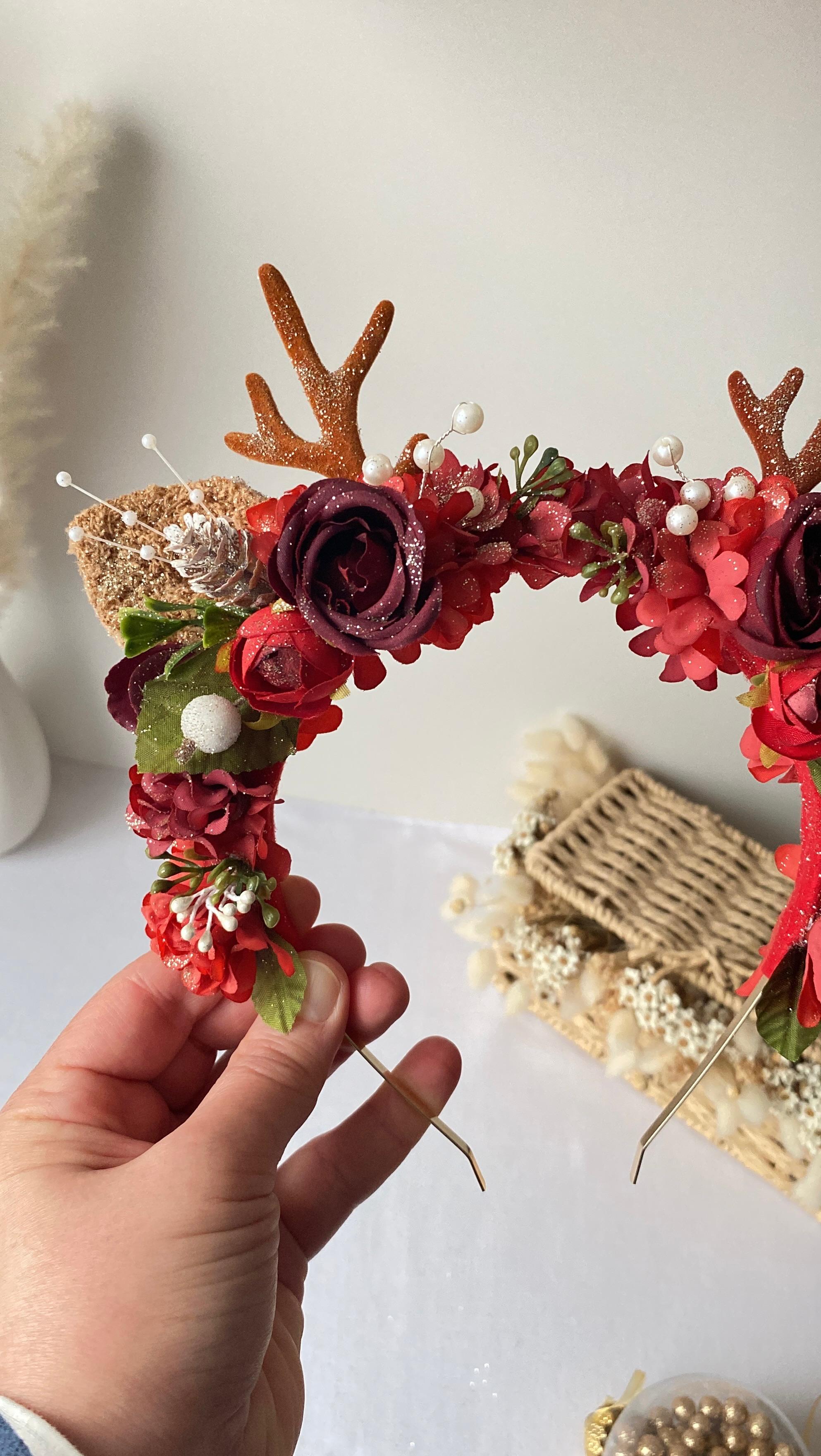 Serre tête biche bordeaux