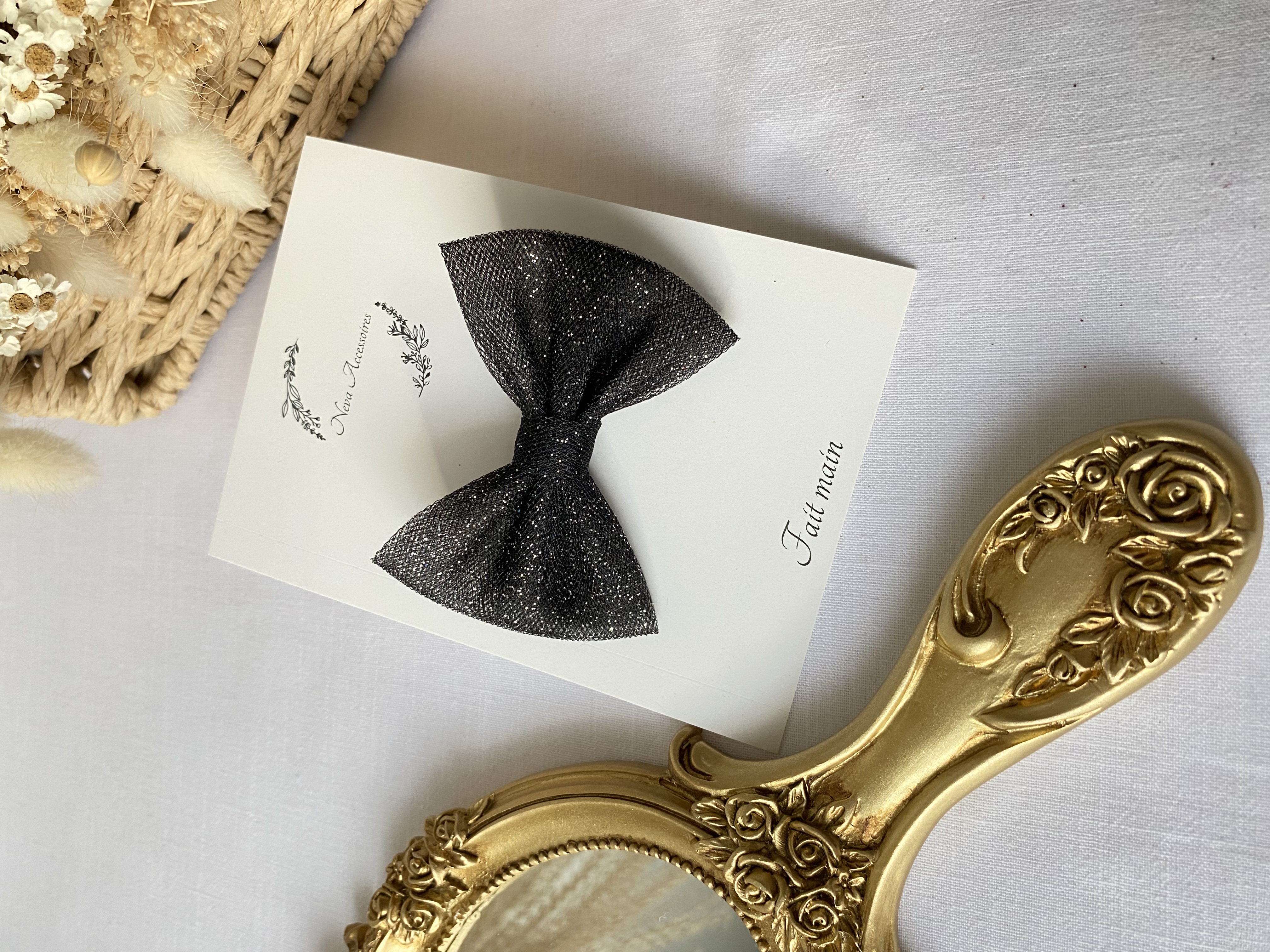 Noeud tulle pailleté