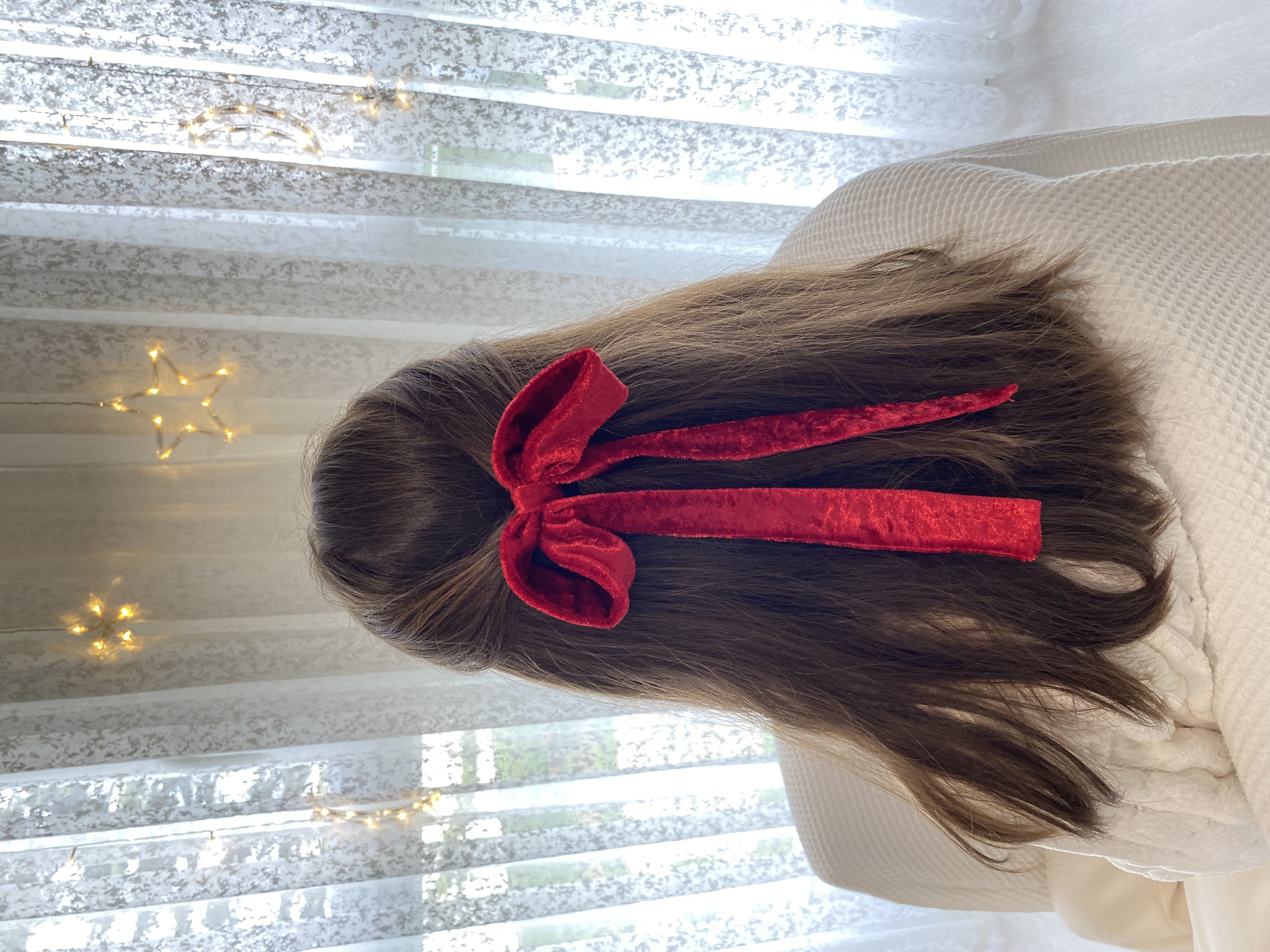 Noeud velour long tombant