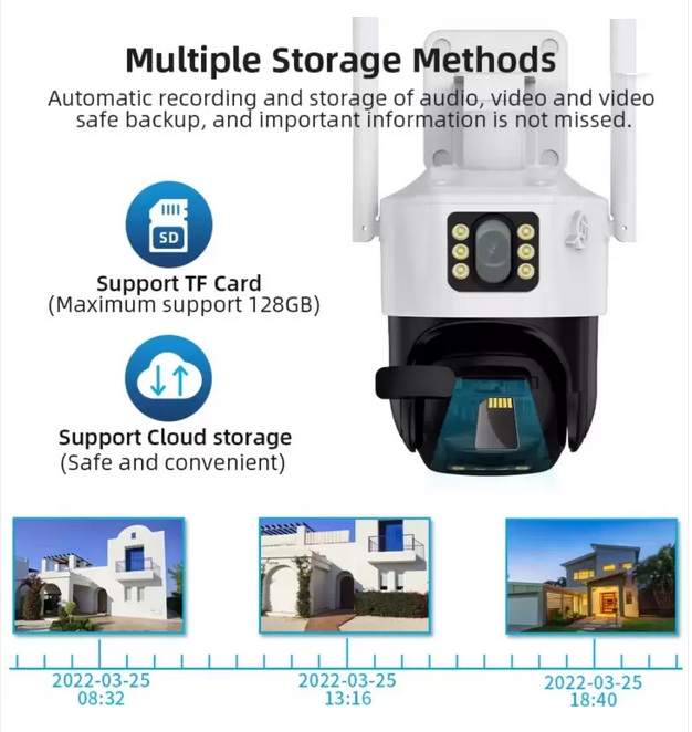 Helixson 4G Wifi PTZ Camera Outdoor 4MP Dual Lens Dual Screen AI Auto Tracking 2 Way Audio 360 Night Vision IP CCTV Network Security Camera o-kam Pro  - Premium Series