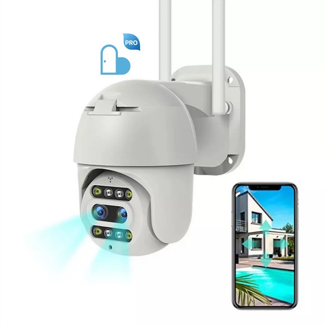 Helixson 360 Wifi House Camera Security Seguridad CCTV NVR CareCam Pro Wireless Smart Color 10X Zoom 1080P PTZ Dual Lens auto tracking two way audio Outdoor Camera - Premium Series