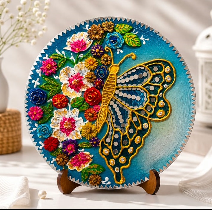 Handcrafted Butterfly Decorative Plate