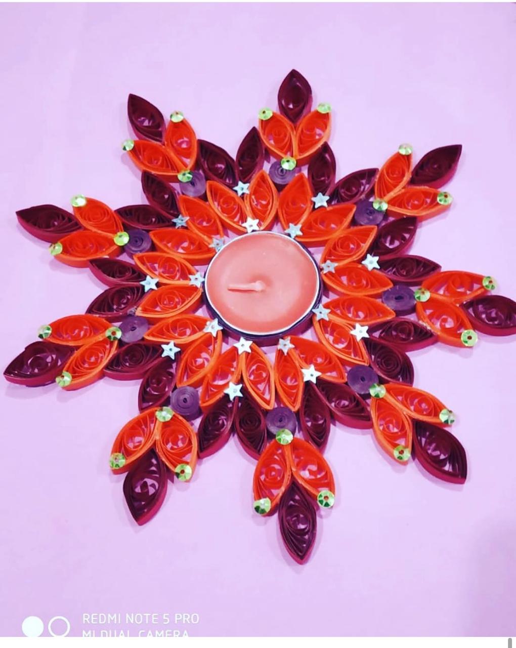 Decorative Rangoli Diya Art