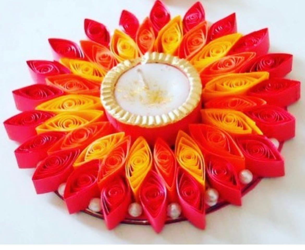 Decorative Rangoli Diya Art