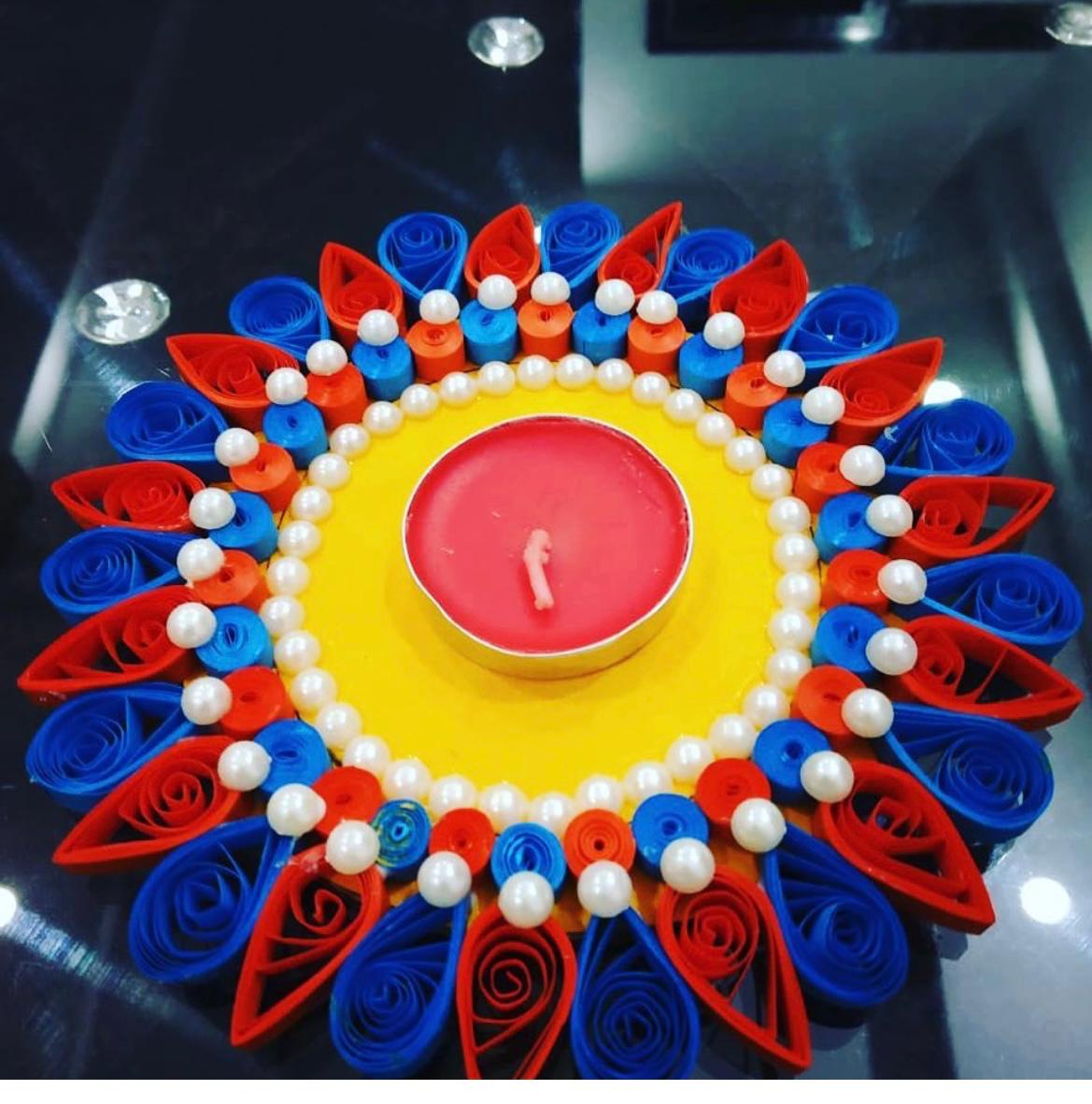 Decorative Rangoli Diya Art