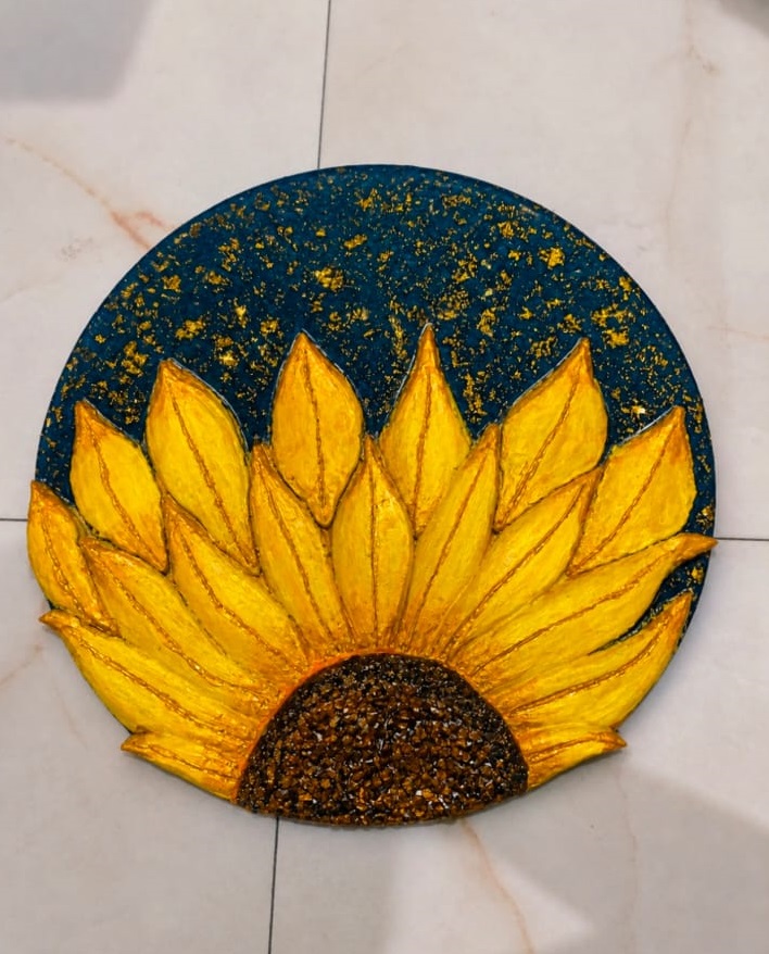 Sunflower Round Wall Art