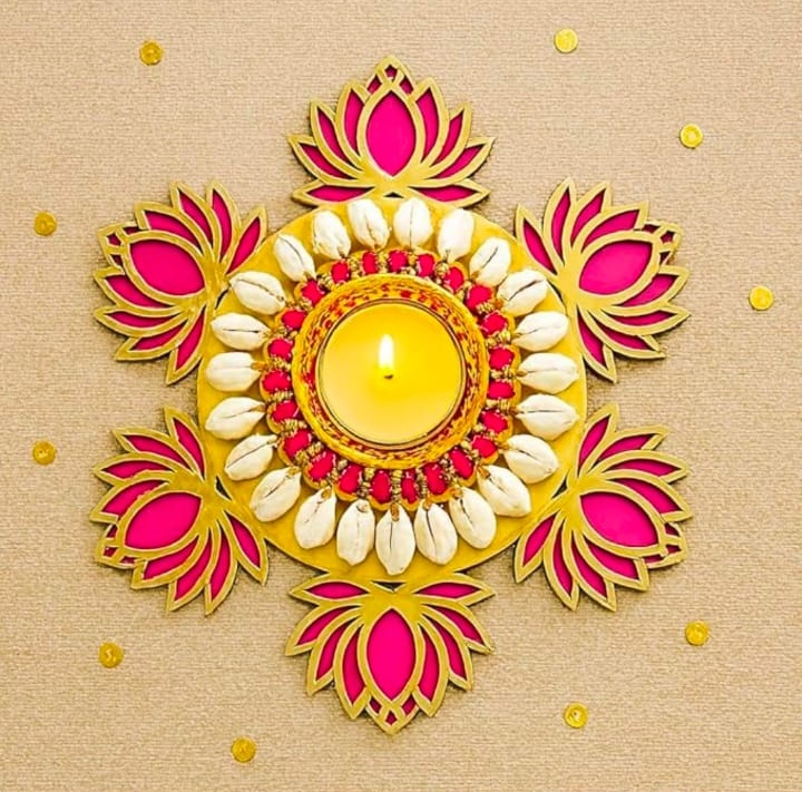 Decorative Diwali Rangoli Tealight Holder