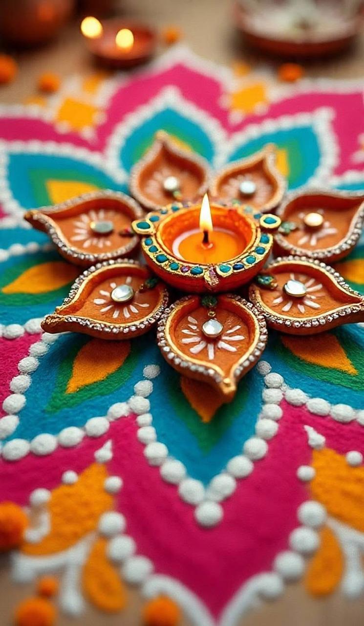 Decorative Diya Candle Set
