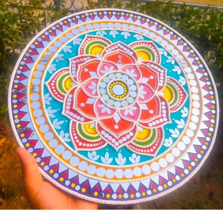 Hand-Painted Mandala Decorative Plate