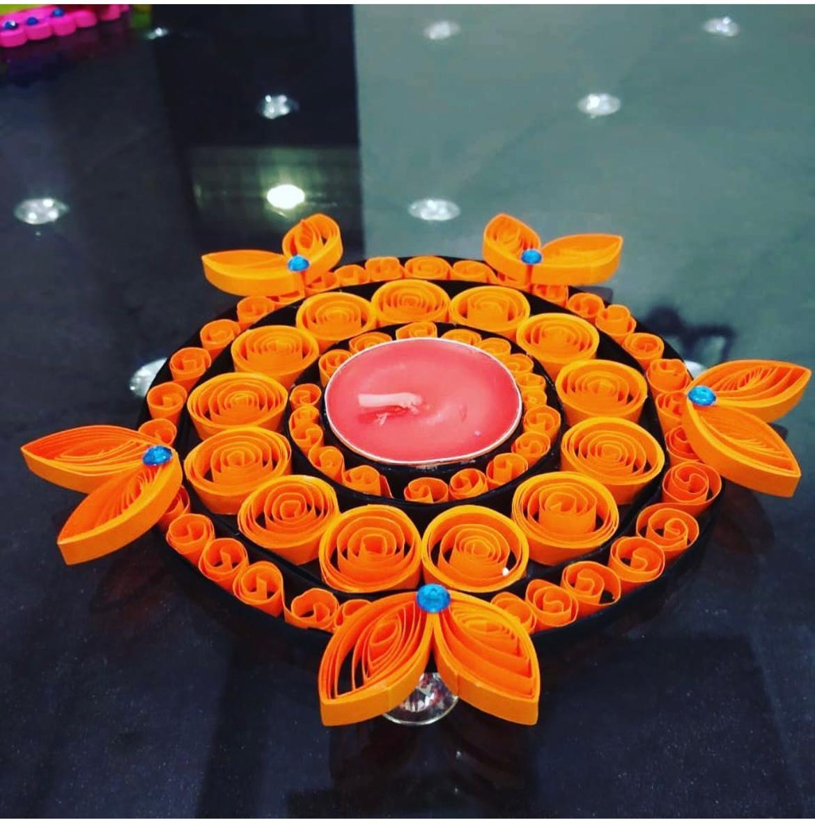 Decorative Rangoli Diya Art