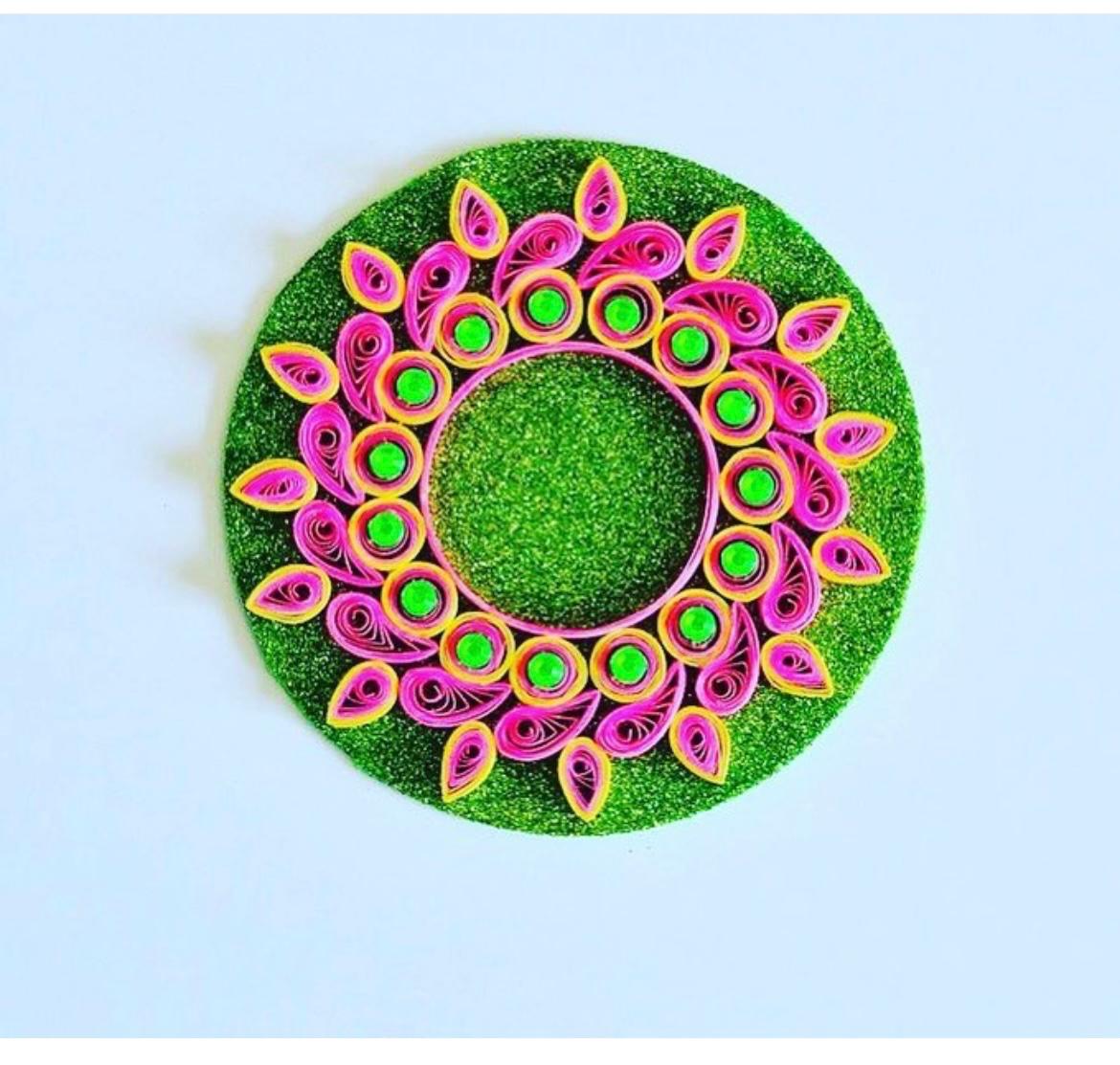 Decorative Rangoli Diya Art