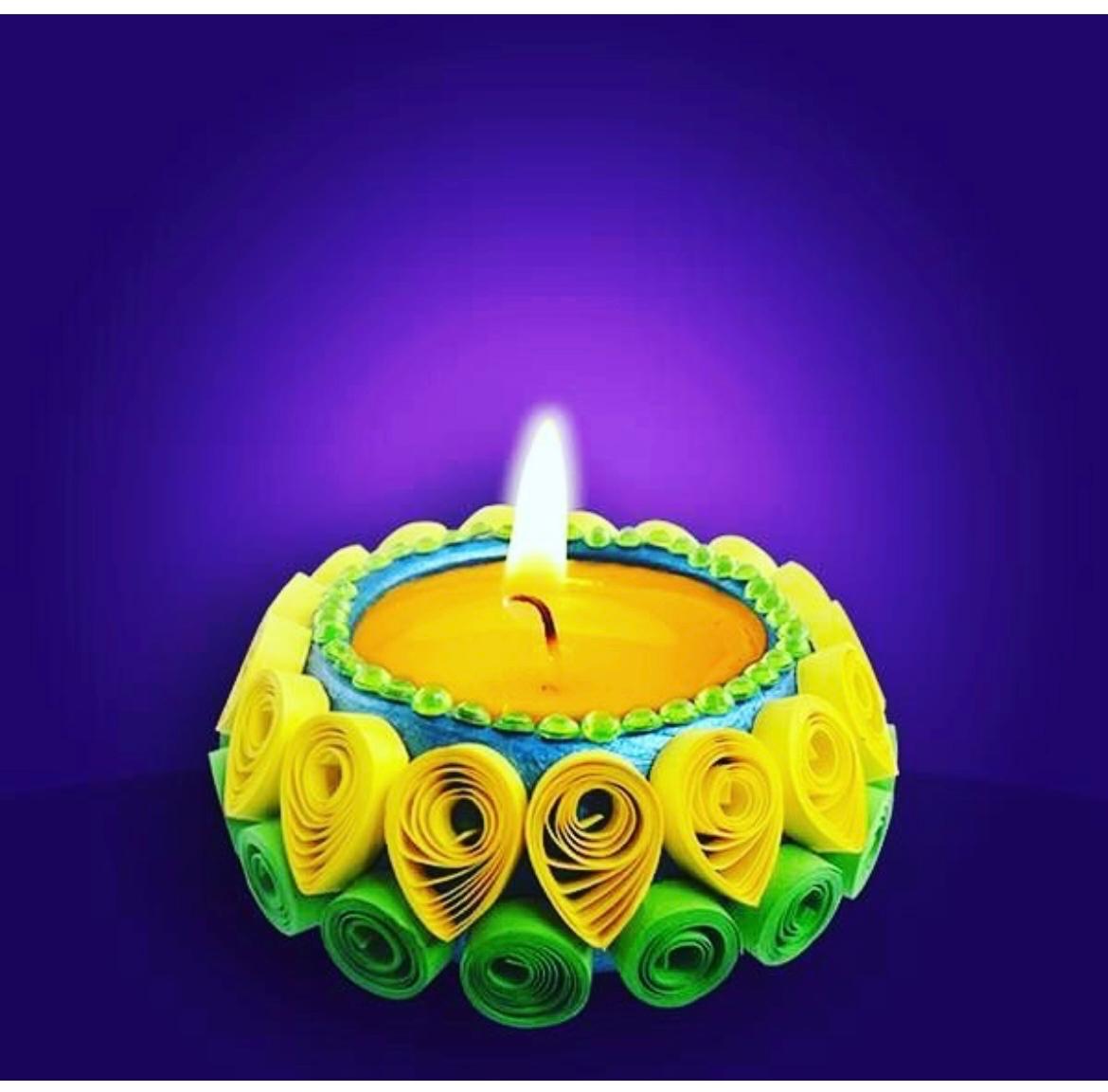 Decorative Rangoli Diya Art